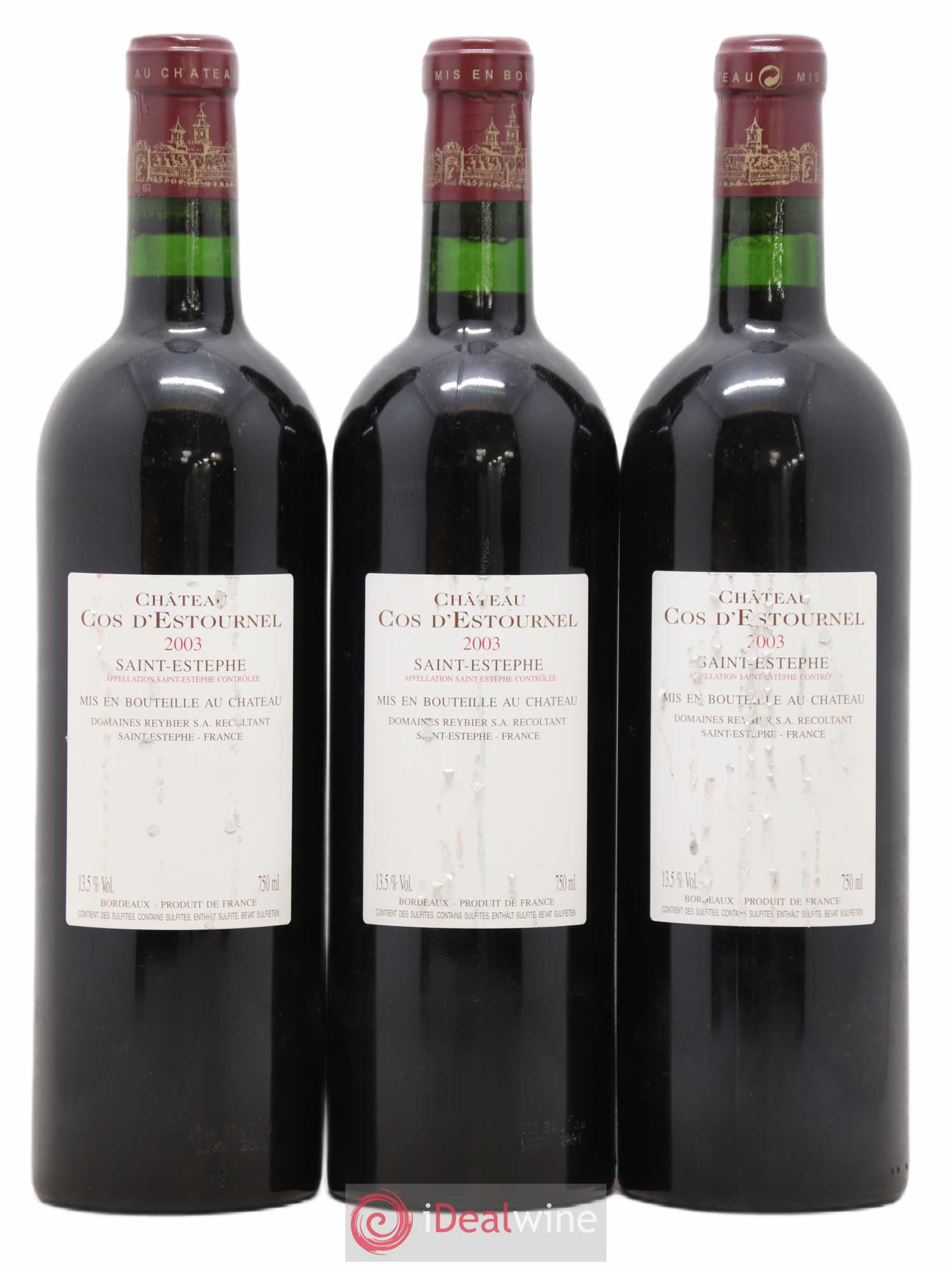 Cos d'Estournel 2ème Grand Cru Classé 2003 - Lot de 3 bouteilles - 1