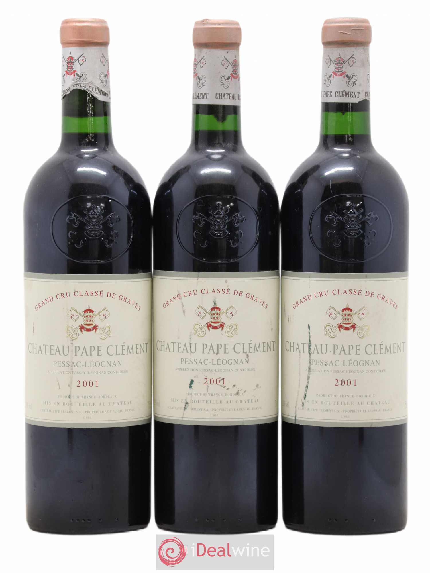 Château Pape Clément Cru Classé de Graves 2001 - Lot de 3 bouteilles - 0