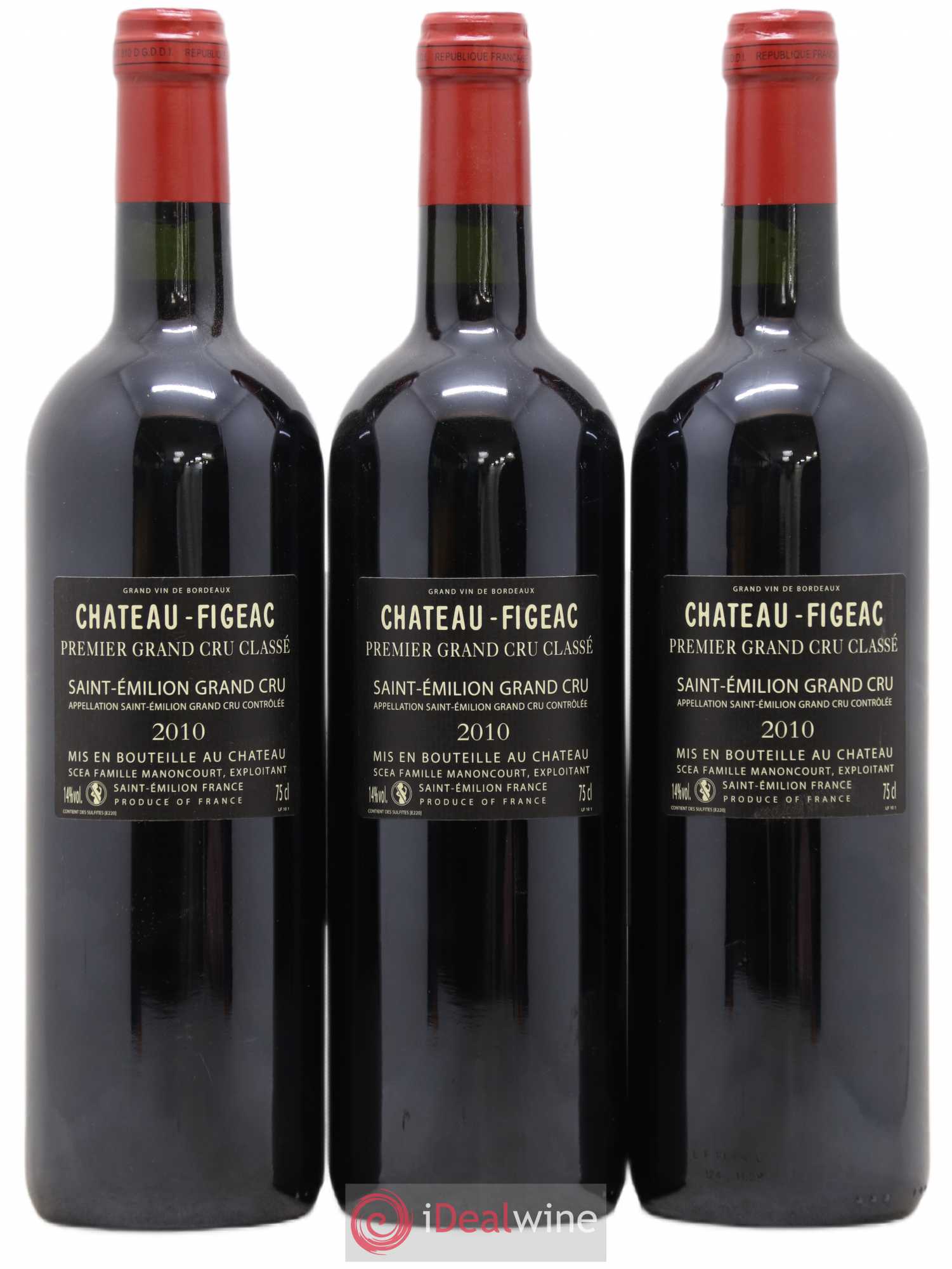 Château Figeac 1er Grand Cru Classé A 2010 - Lot de 3 bouteilles - 1