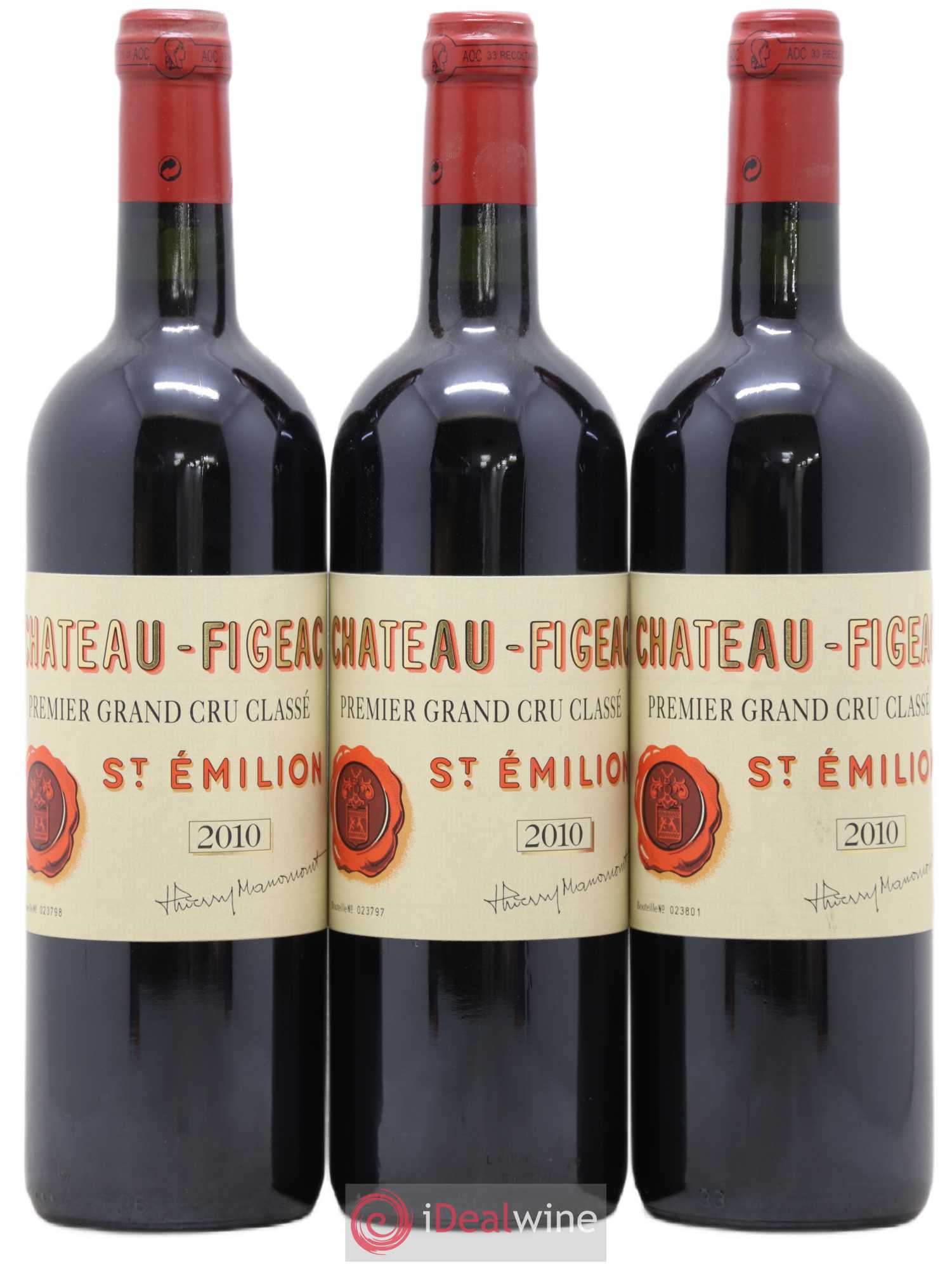 Château Figeac 1er Grand Cru Classé A 2010 - Lot de 3 bouteilles - 0