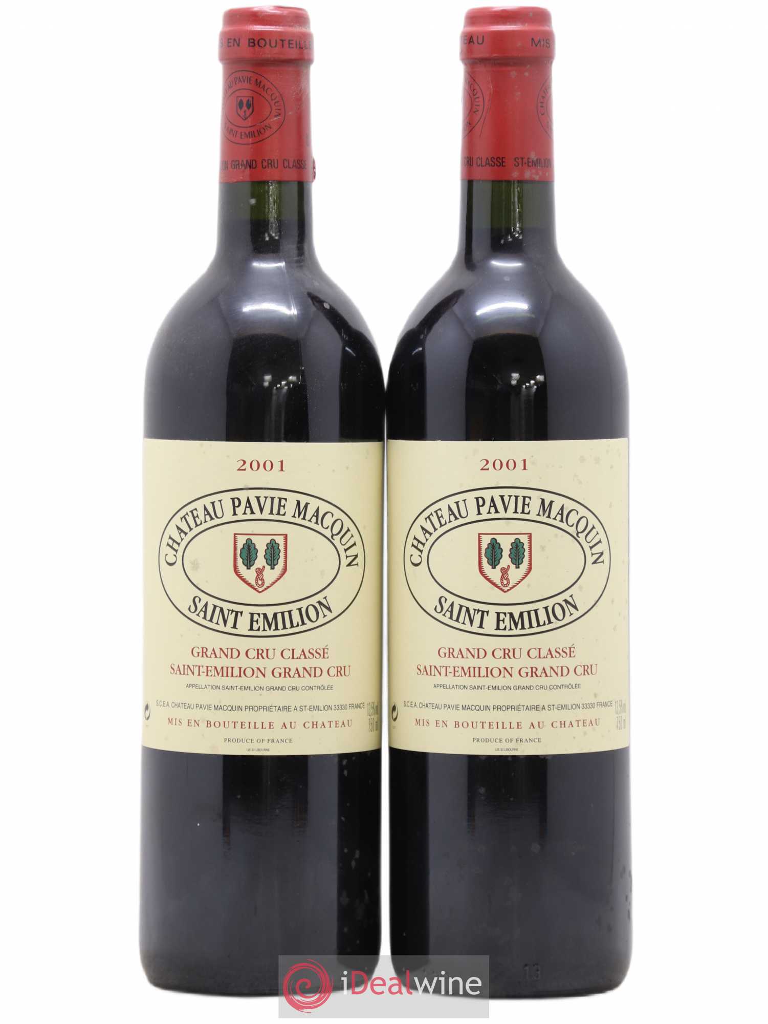Château Pavie Macquin 1er Grand Cru Classé B 2001 - Lot de 2 bouteilles - 0