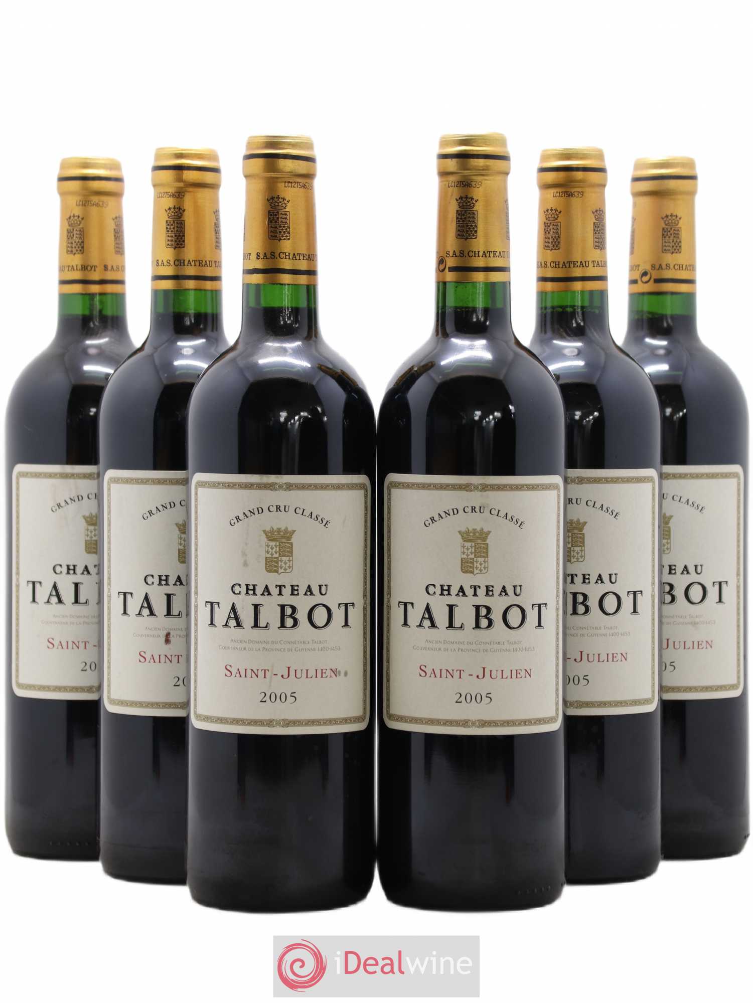 Château Talbot 4ème Grand Cru Classé 2005 - Lot de 6 bouteilles - 0