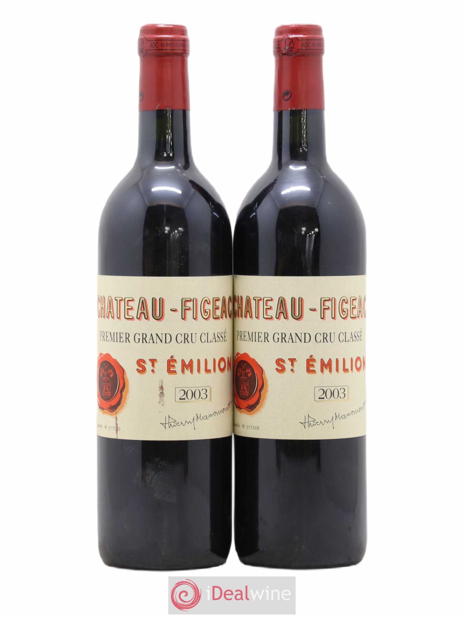 Château Figeac 1er Grand Cru Classé A 2003 - Lot de 2 bouteilles - 0