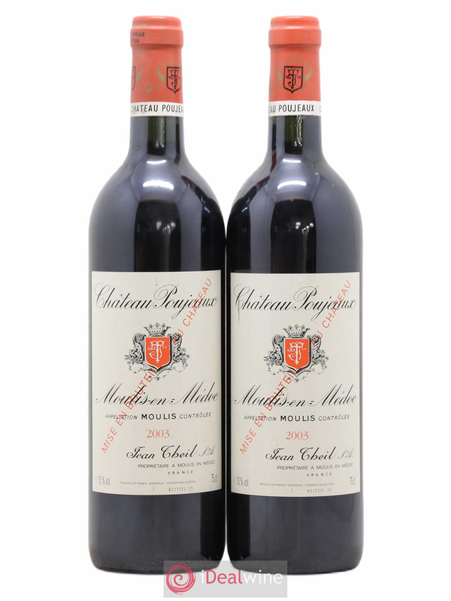 Château Poujeaux 2003 - Lot de 2 bouteilles - 0