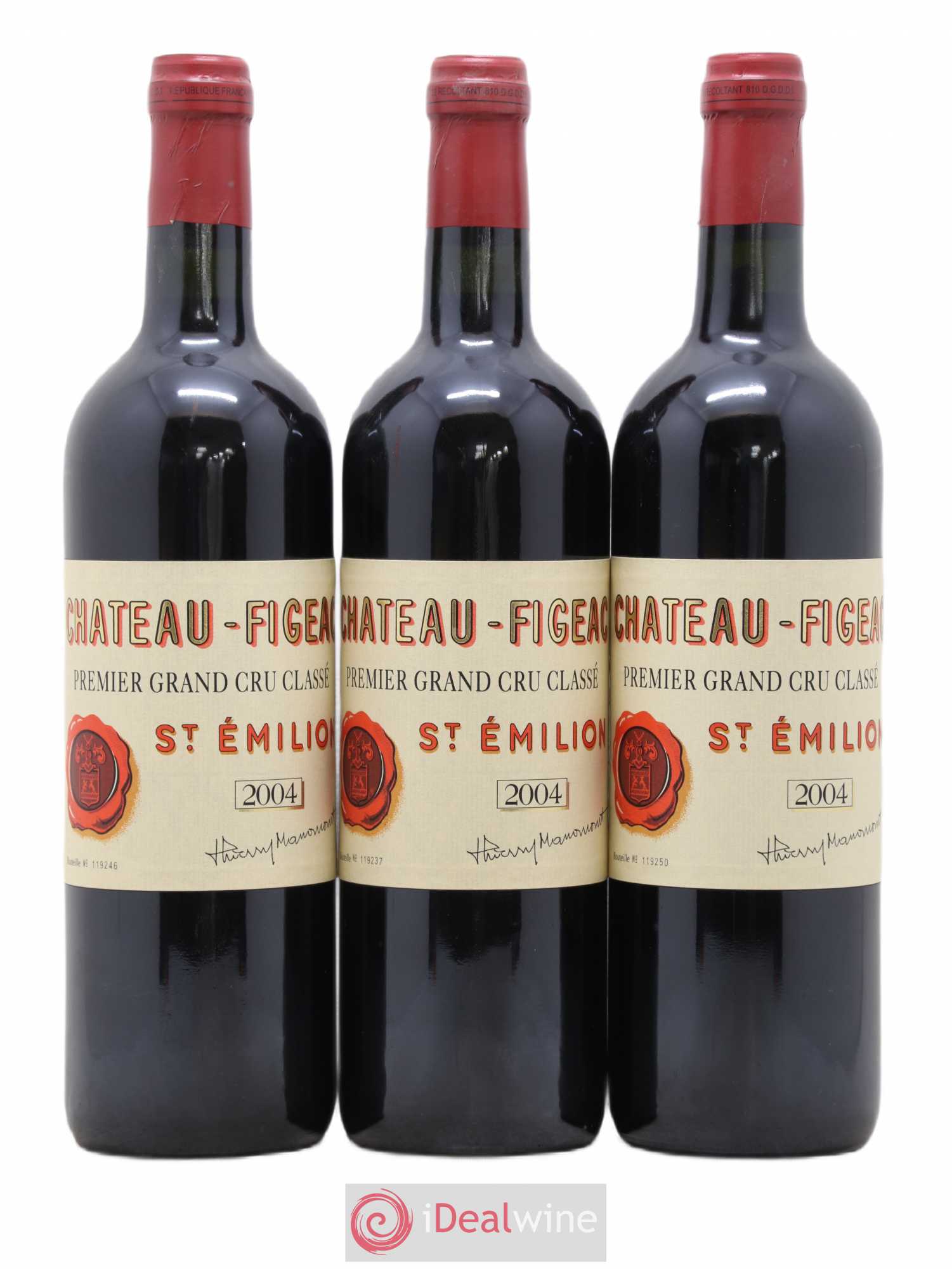 Château Figeac 1er Grand Cru Classé A 2004 - Lot de 3 bouteilles - 0