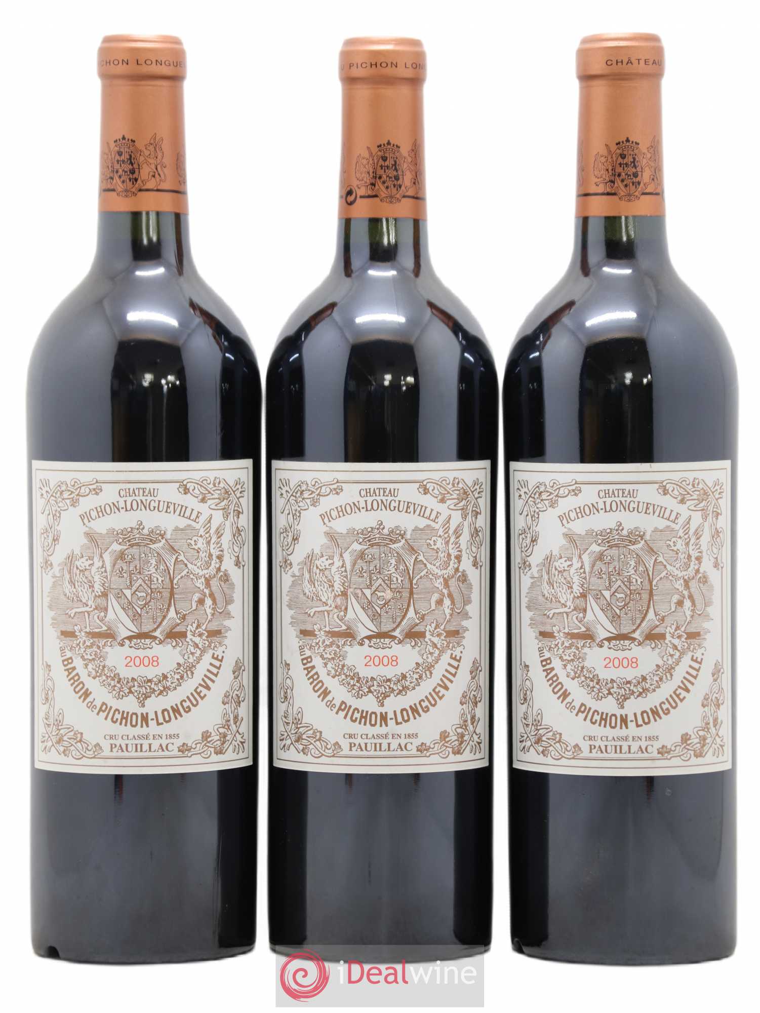 Pichon Longueville Baron 2ème Grand Cru Classé 2008 - Lot de 3 bouteilles - 0