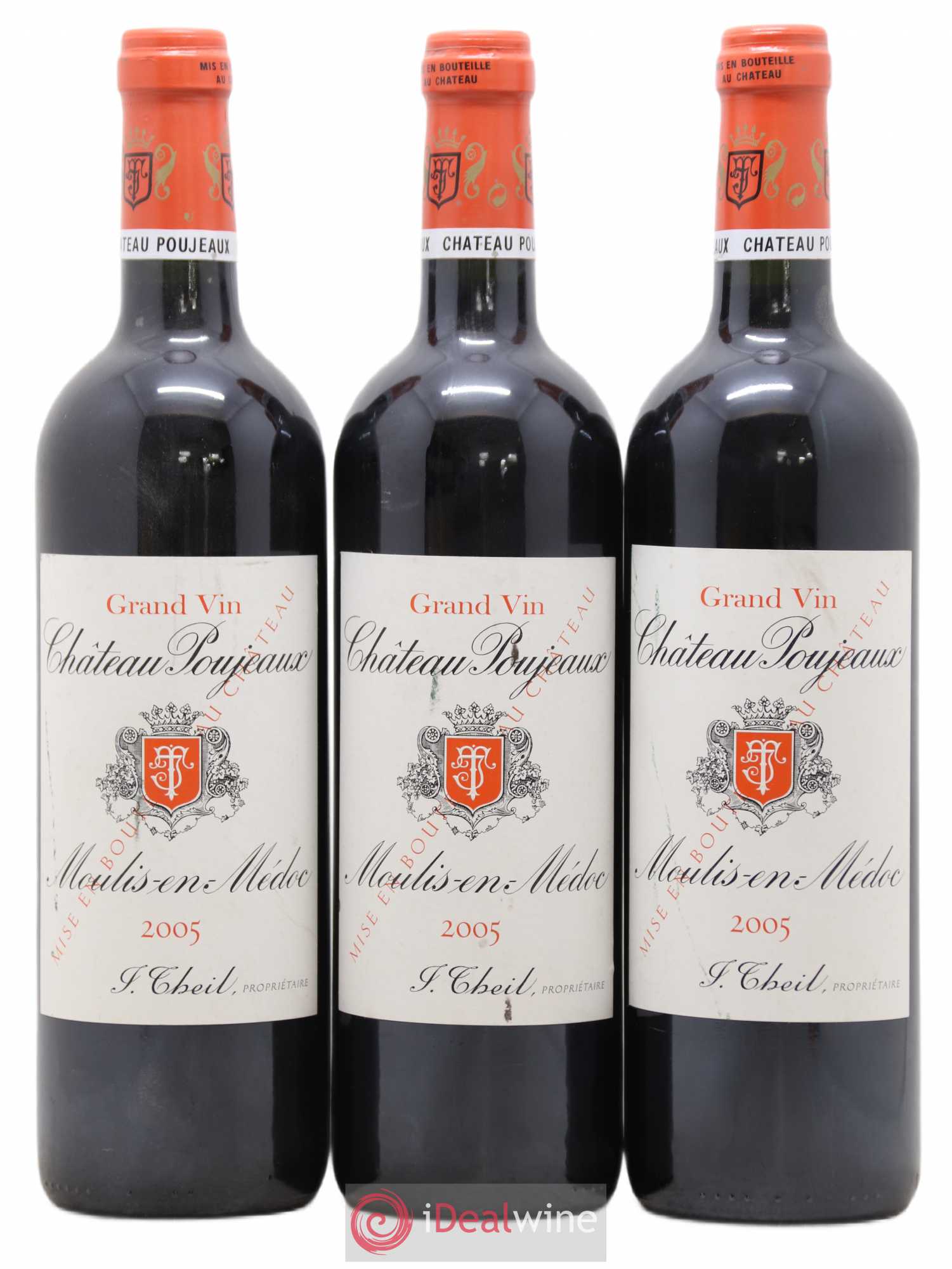 Château Poujeaux 2005 - Lot de 3 bouteilles - 0