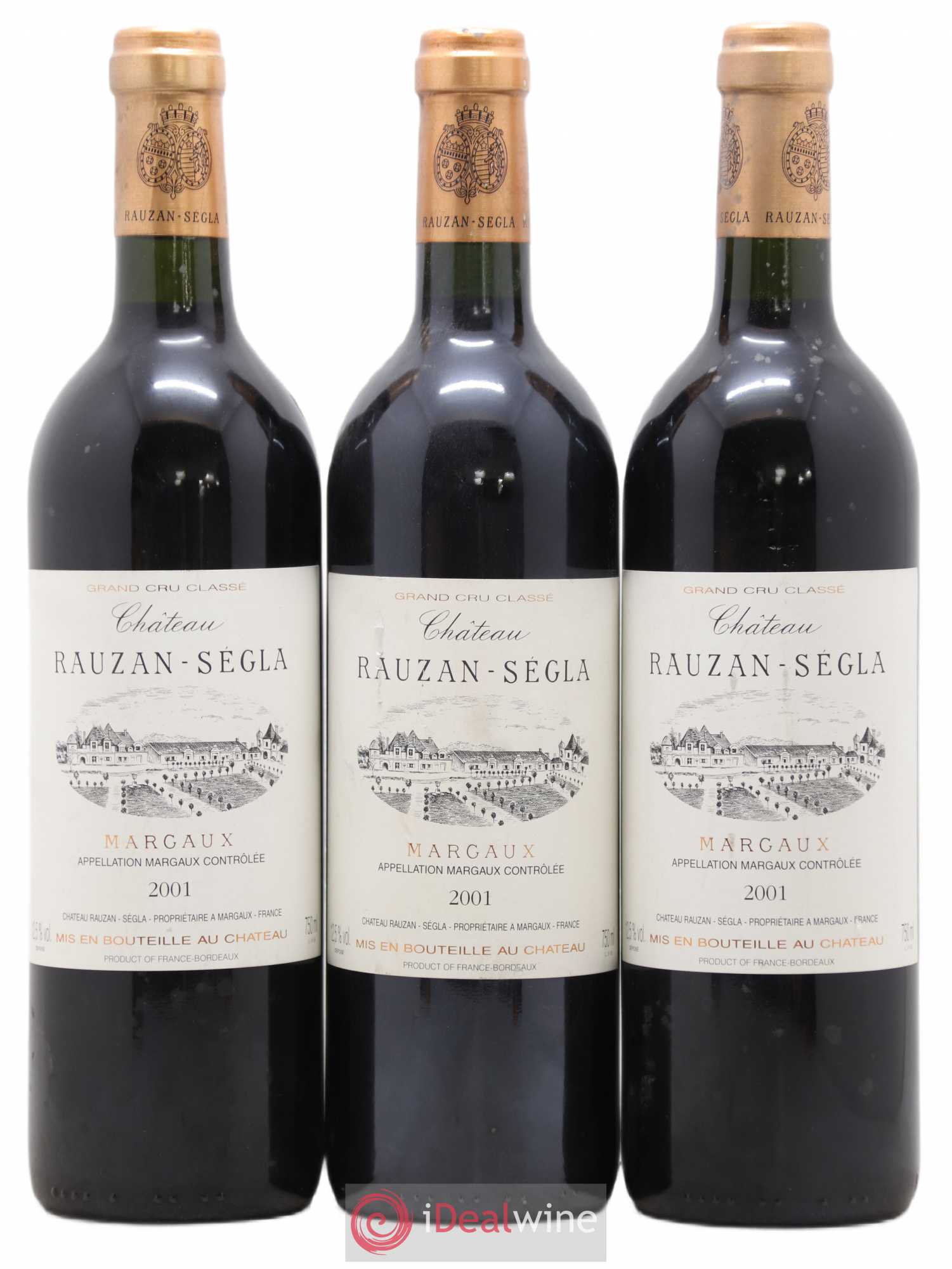 Château Rauzan Ségla Grand Cru Classé 2001 - Lot de 3 bouteilles - 0