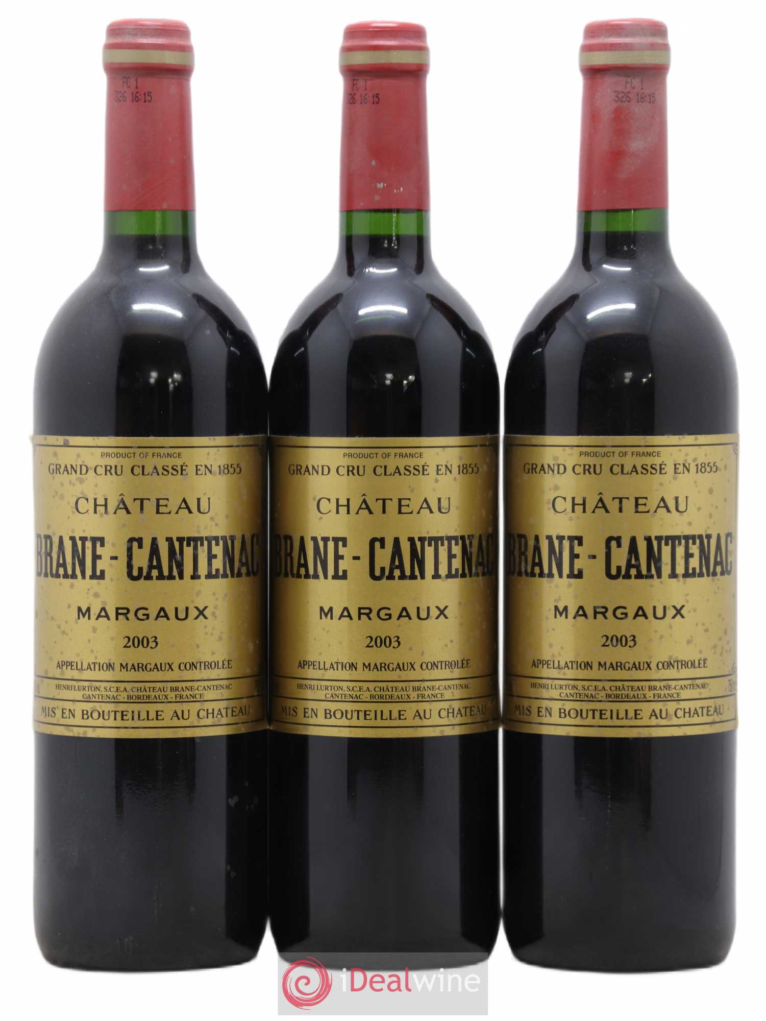 Château Brane Cantenac 2ème Grand Cru Classé 2003 - Lot de 3 bouteilles - 0