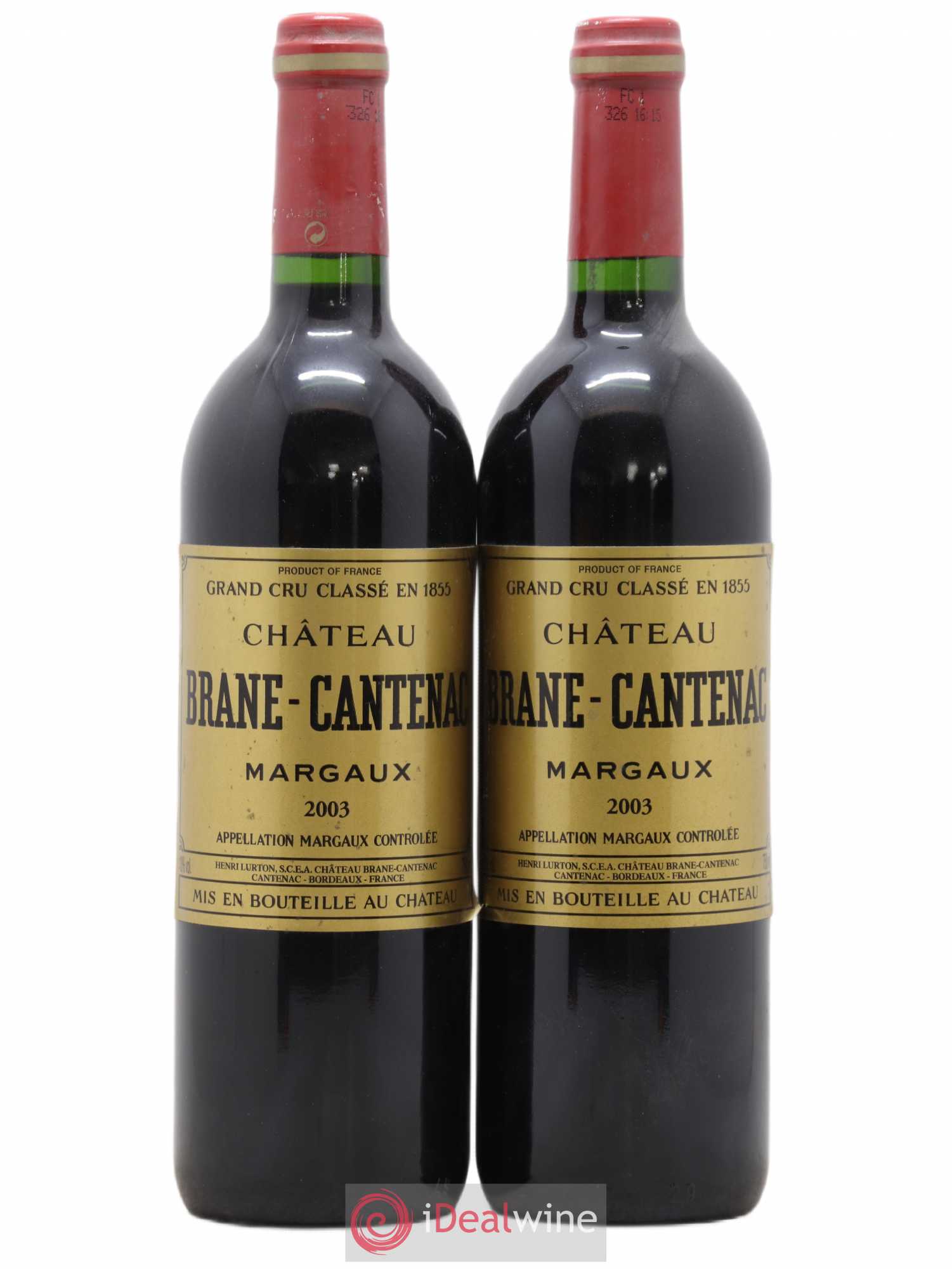 Château Brane Cantenac 2ème Grand Cru Classé 2003 - Lot de 2 bouteilles - 0