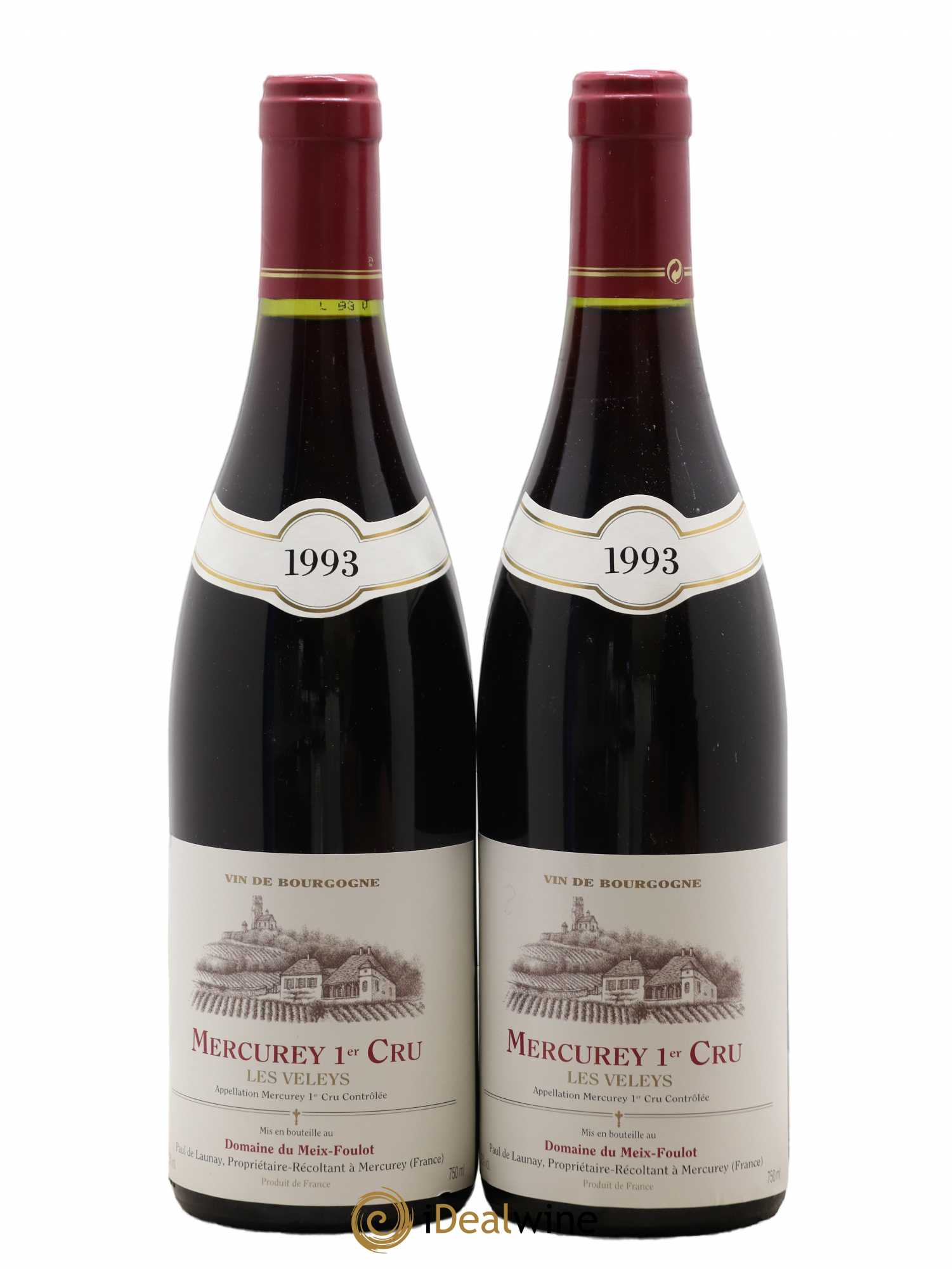 Mercurey 1er Cru Les Veleys Domaine du Meix Foulot 1993 - Posten von 2 Flaschen - 0