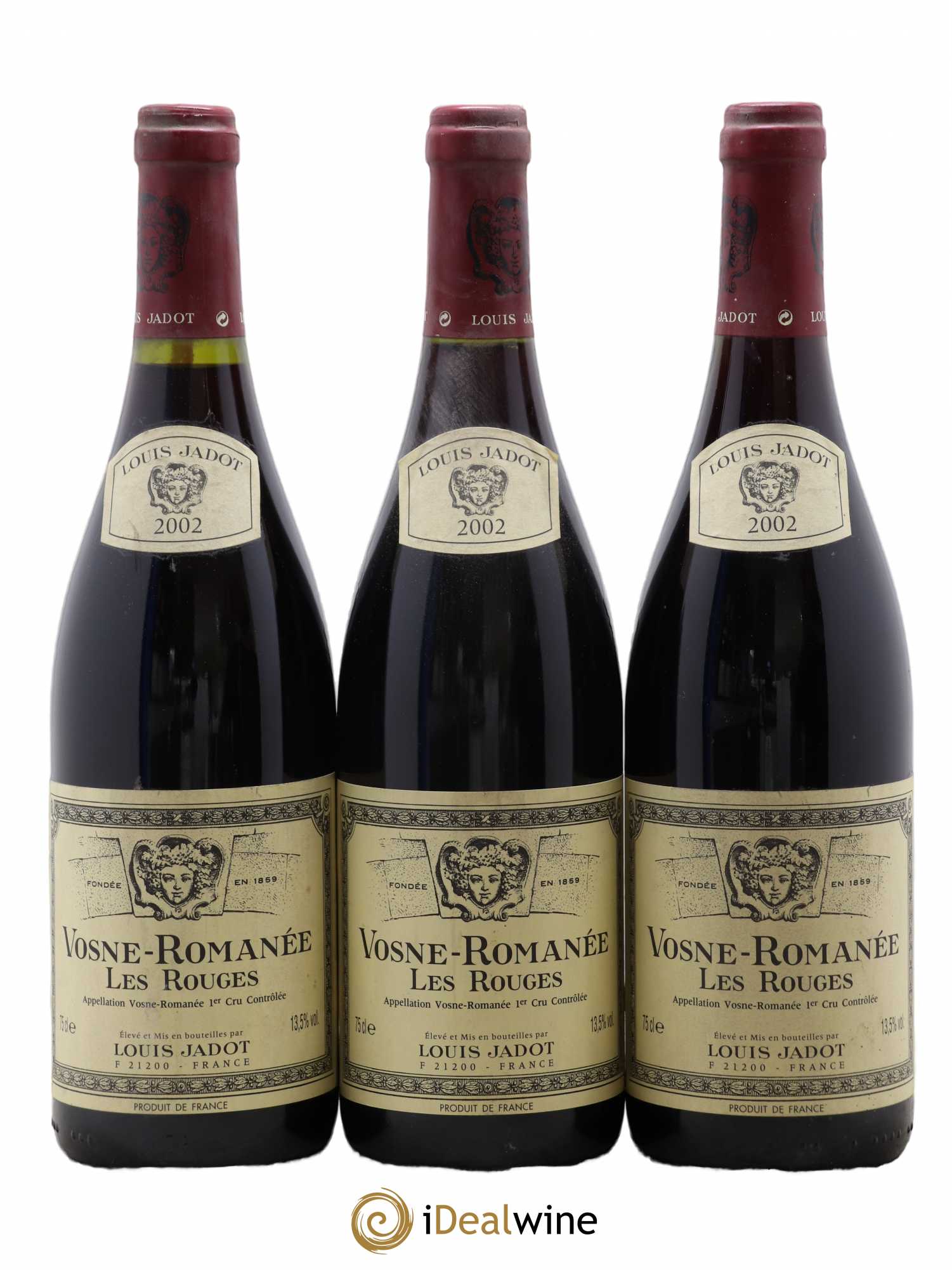 Vosne-Romanée 1er Cru Les Rouges Domaine Louis Jadot 2002 - Lot of 3 bottles - 0