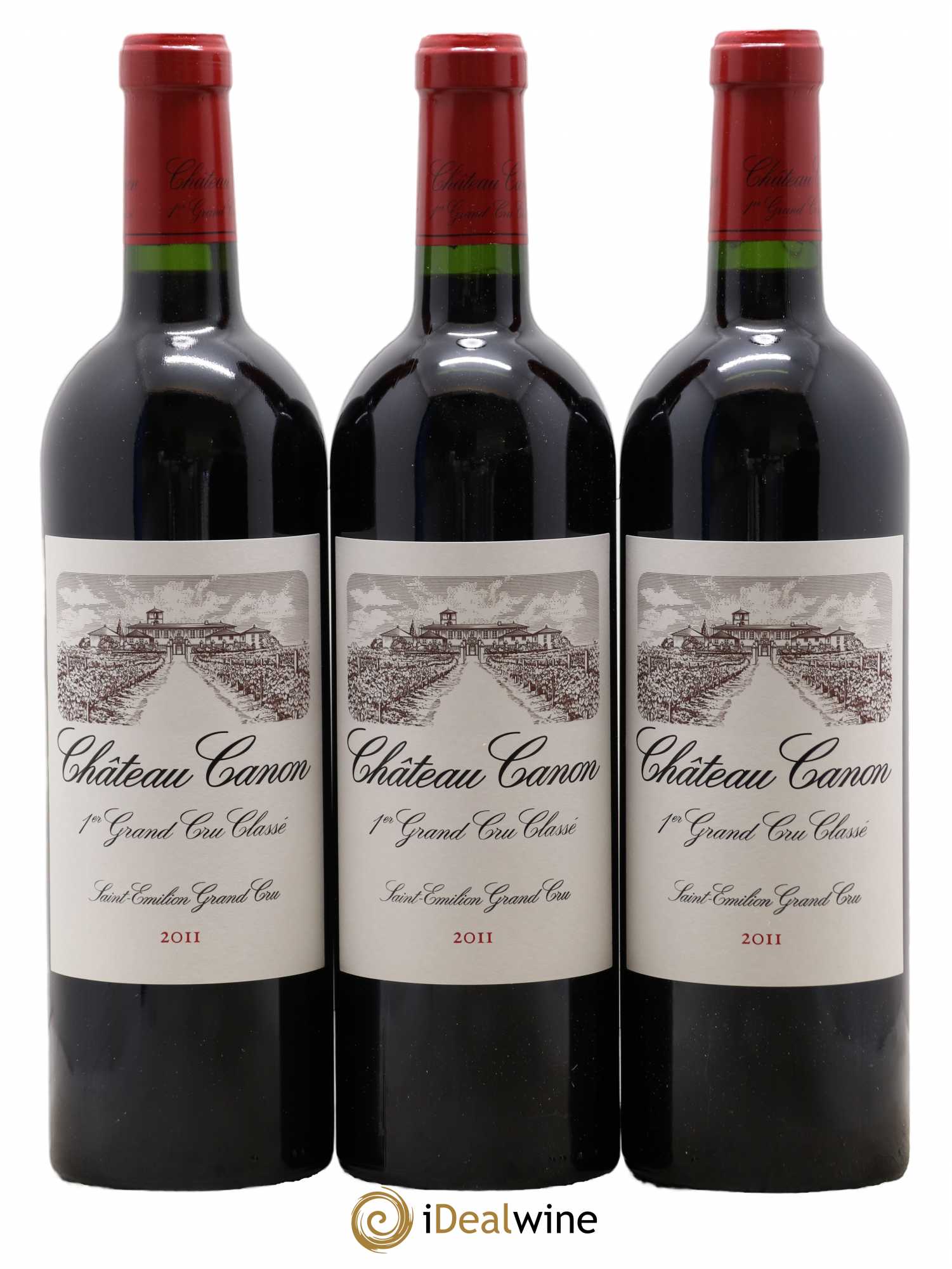 Château Canon 1er Grand Cru Classé B 2011 - Lot de 3 bouteilles - 0