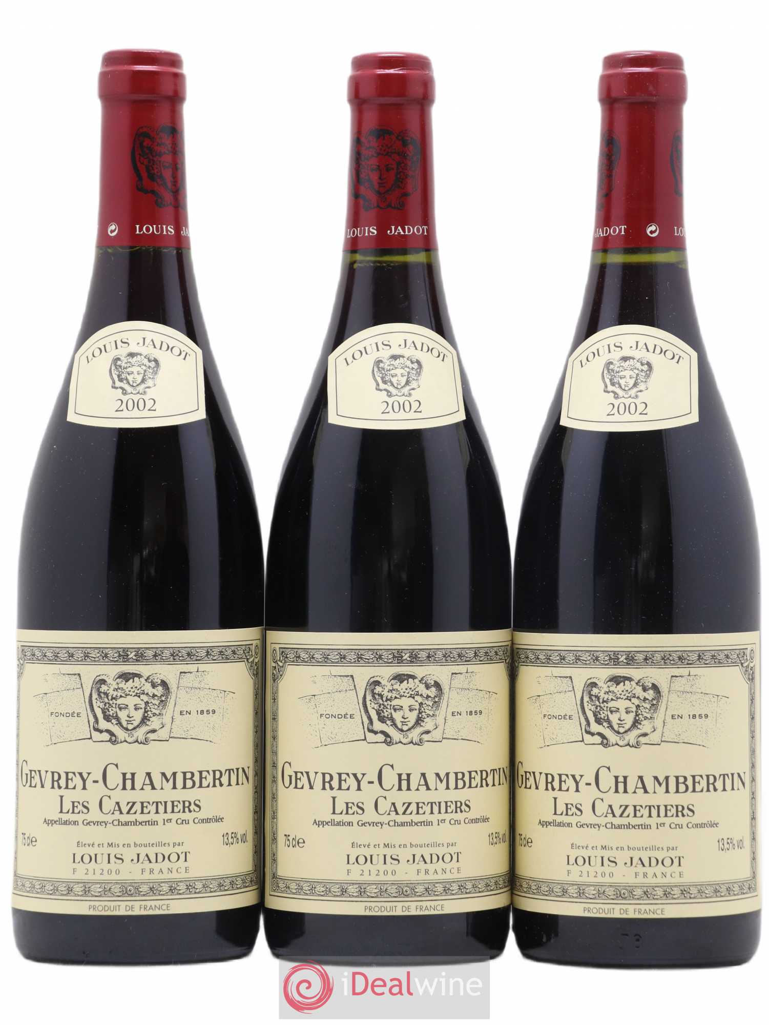 Gevrey-Chambertin 1er Cru Les Cazetiers Domaine Louis Jadot 2002 - Lot de 3 bouteilles - 0