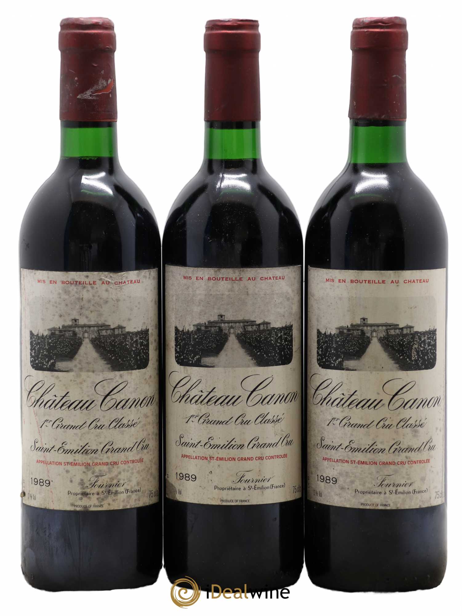 Château Canon 1er Grand Cru Classé B 1989 - Lot de 3 bouteilles - 0