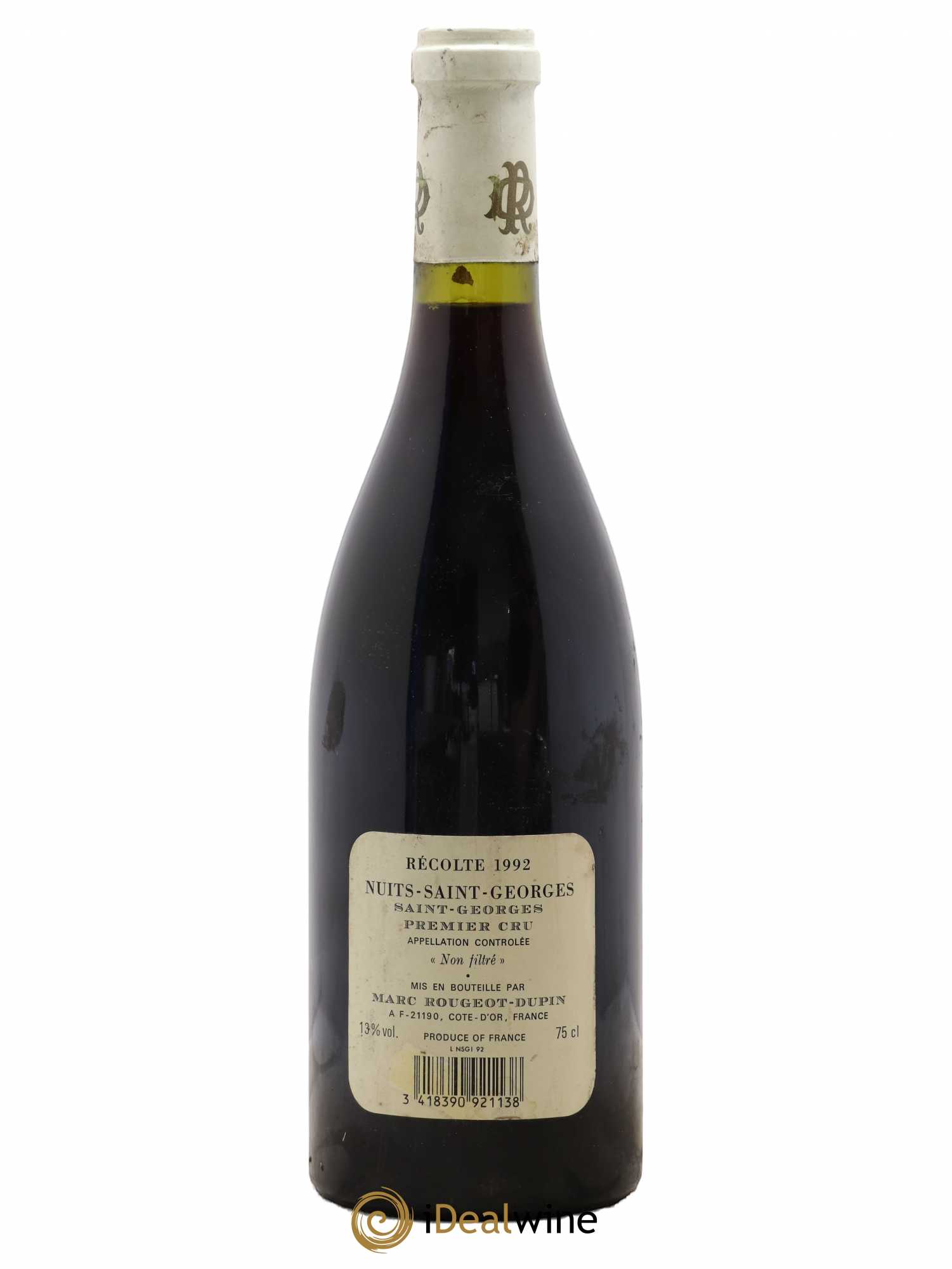 Nuits-Saint-Georges 1er Cru Domaine Marc Rougeot Dupin 1992 - Lot de 1 bouteille - 1