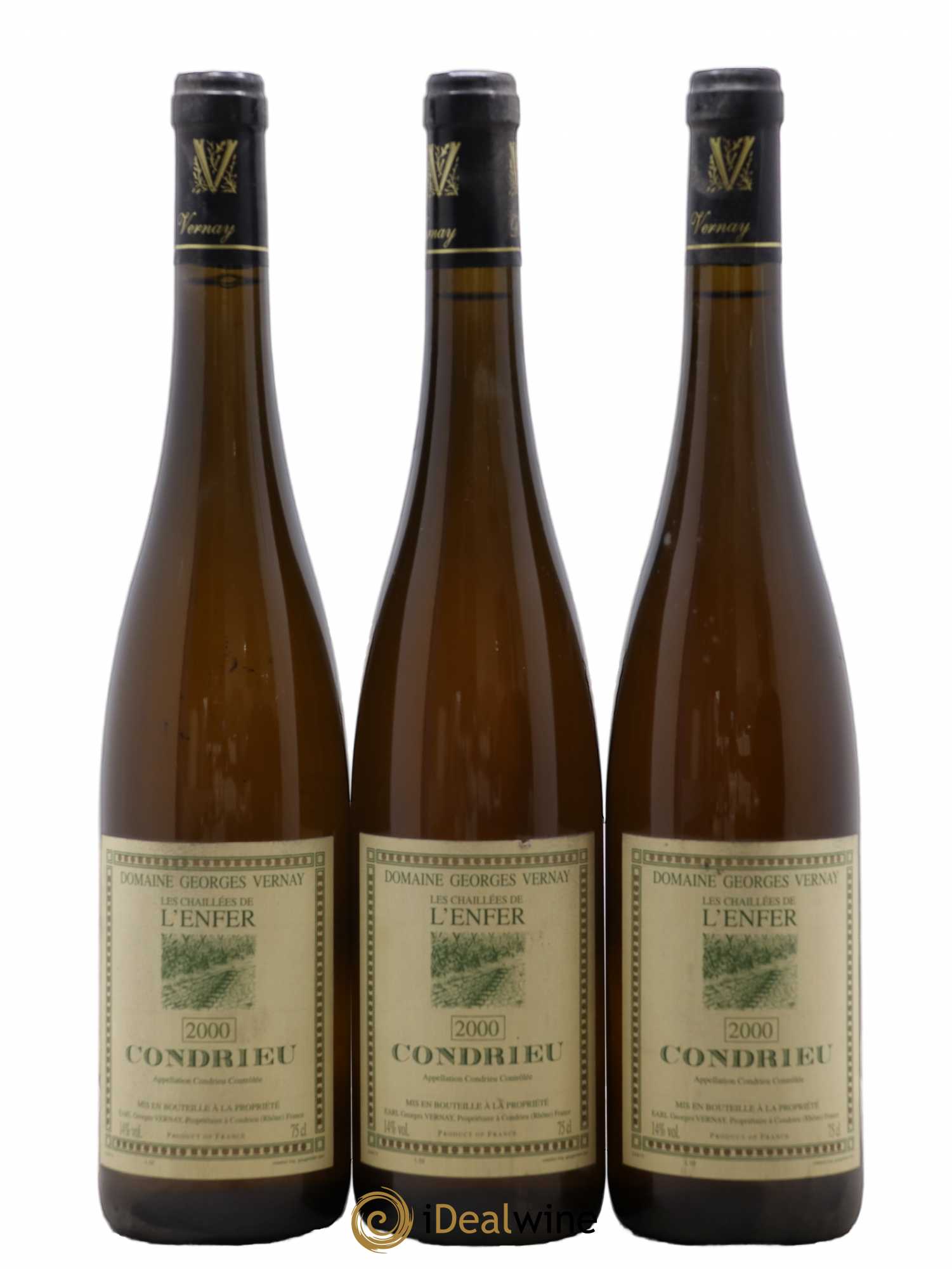Condrieu Les Chaillées de l'Enfer Georges Vernay 2000 - Lot de 3 bouteilles - 0