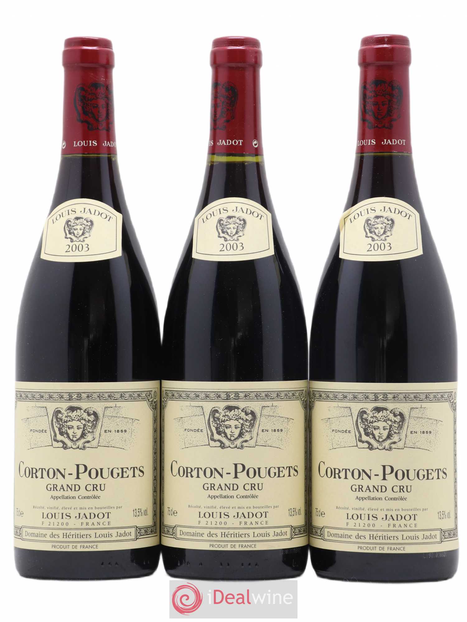 Corton Grand Cru Pougets Maison Louis Jadot 2003 - Lot de 3 bouteilles - 0