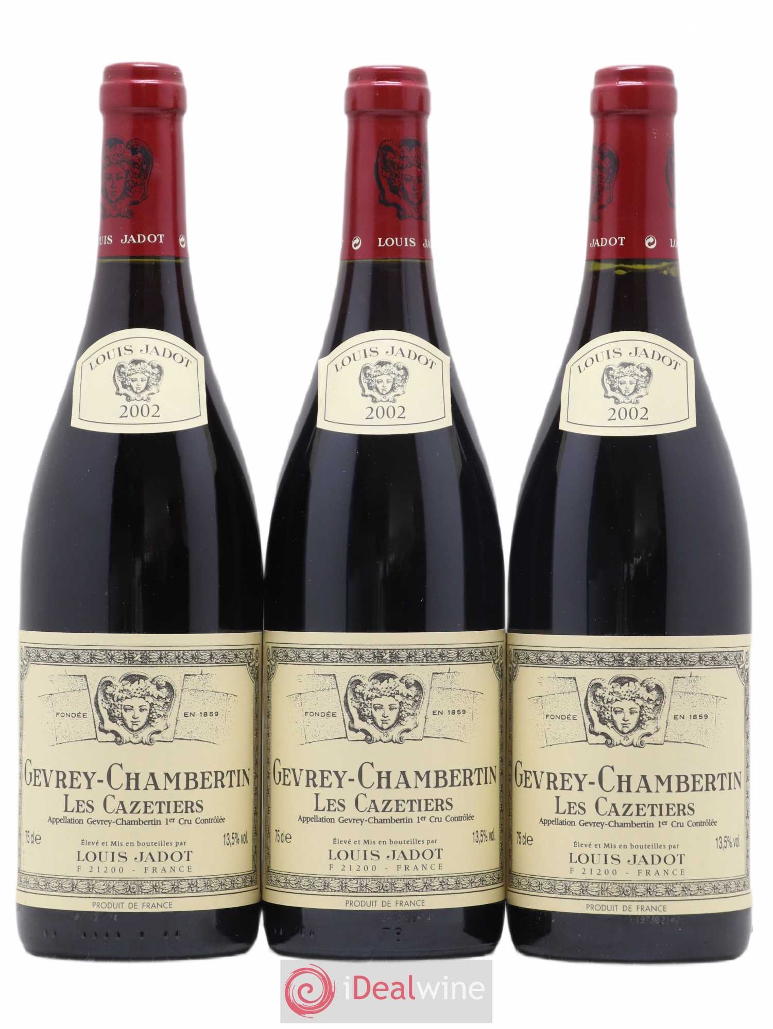 Gevrey-Chambertin 1er Cru Les Cazetiers Domaine Louis Jadot 2002 - Lot de 3 bouteilles - 0