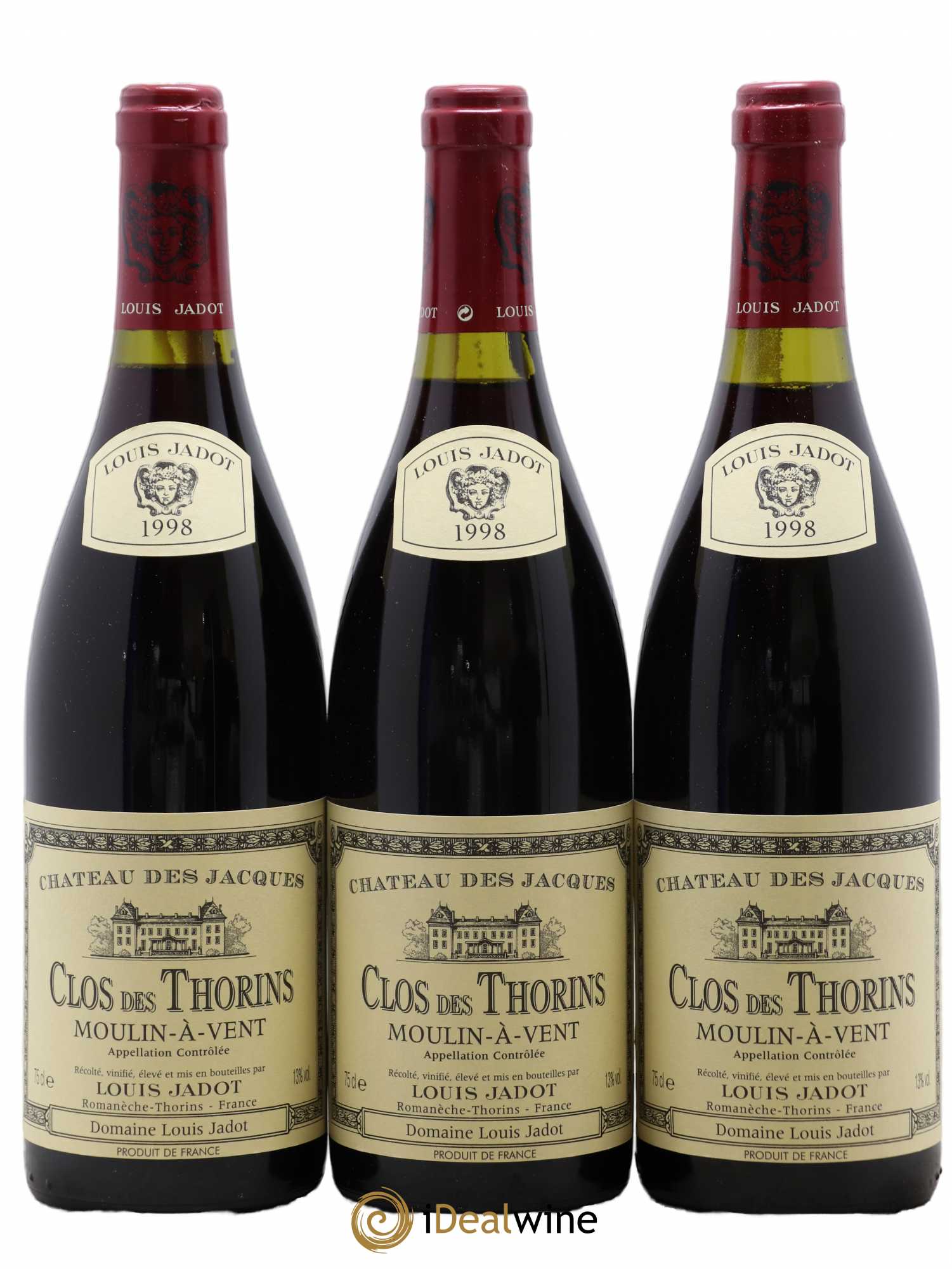 Moulin-à-Vent Clos des Thorins Château des Jacques 1998 - Lot de 3 bouteilles - 0