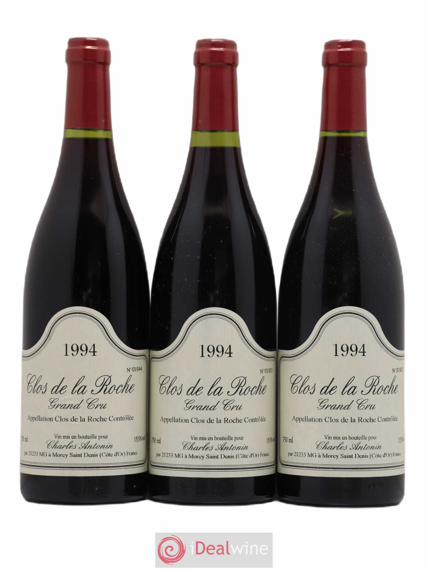 Clos de la Roche Grand Cru Charles Antonin 1994 - Lot de 3 bouteilles - 0