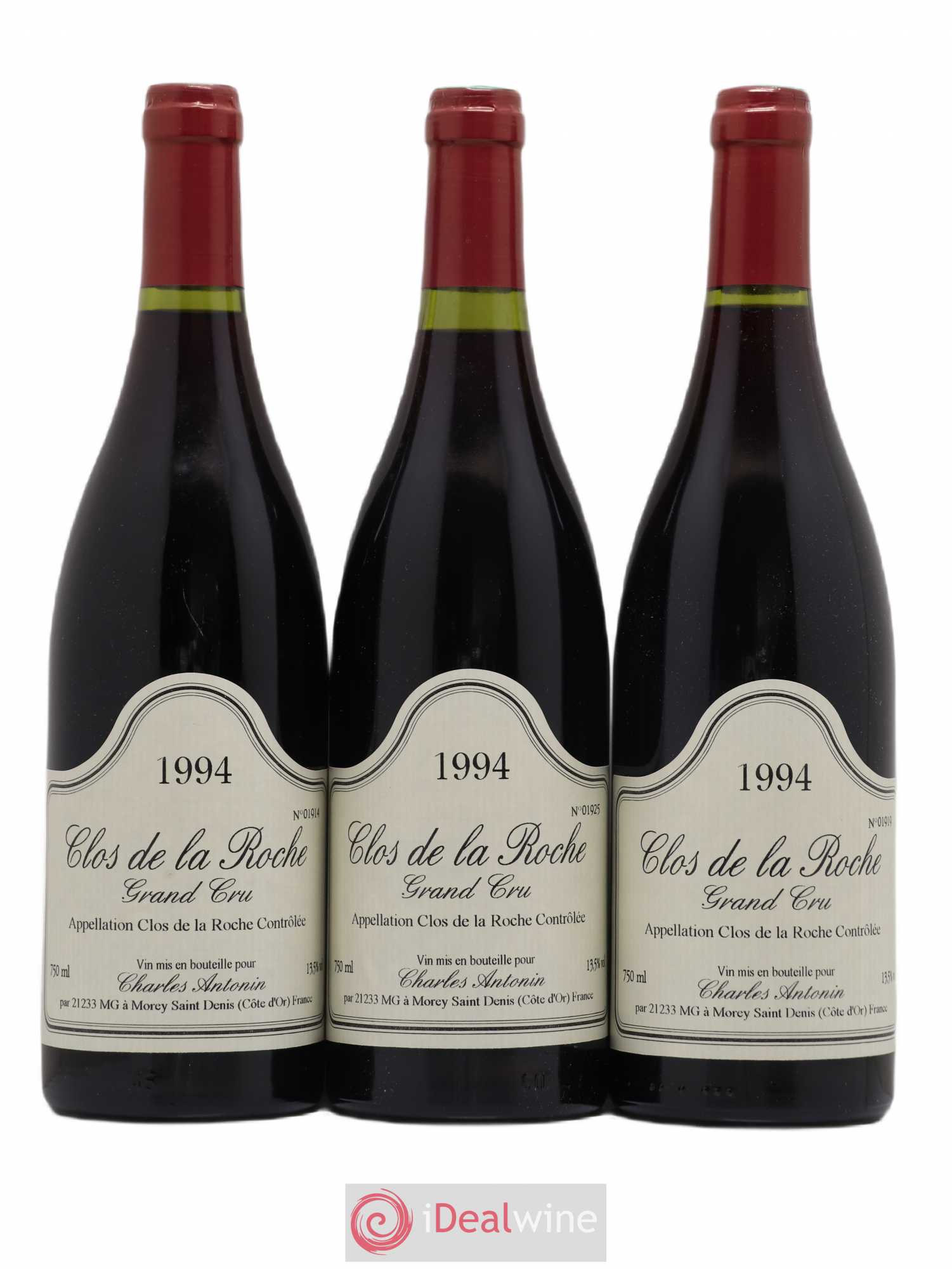 Clos de la Roche Grand Cru Charles Antonin 1994 - Lot de 3 bouteilles - 0