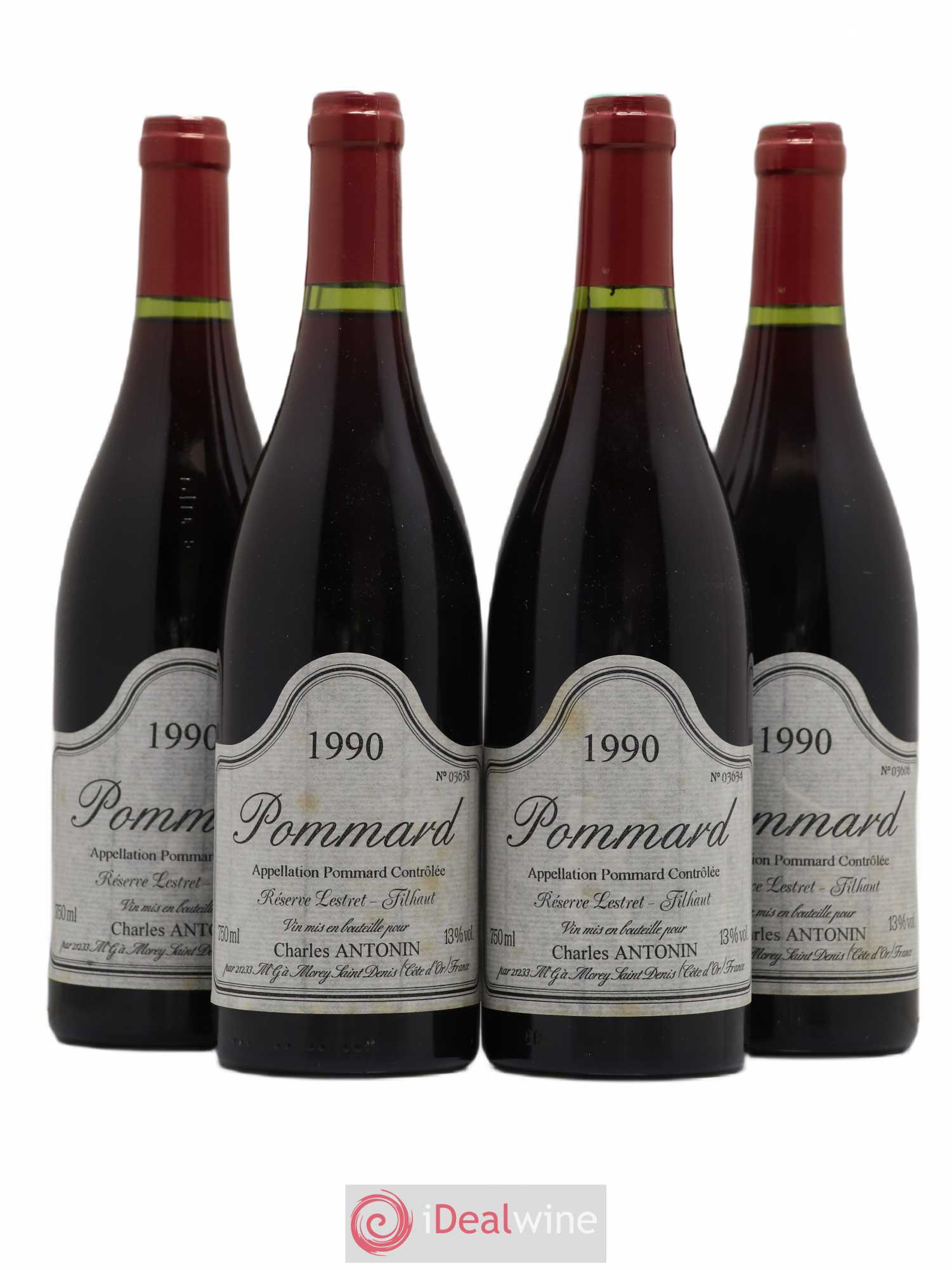 Pommard Réserve Lestret Filthaut Charles Antonin 1990 - Posten von 4 Flaschen - 0