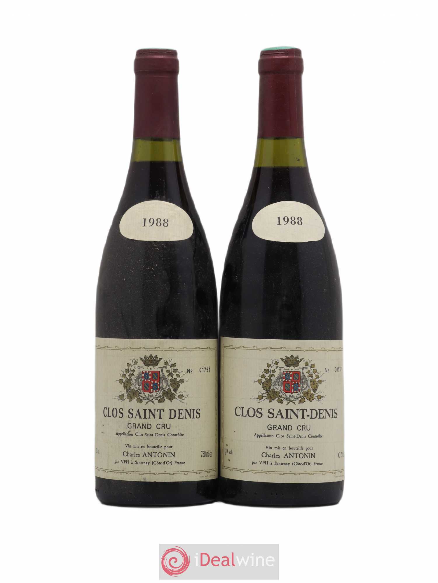 Clos Saint-Denis Grand Cru Charles Antonin 1988 - Lot de 2 bouteilles - 0