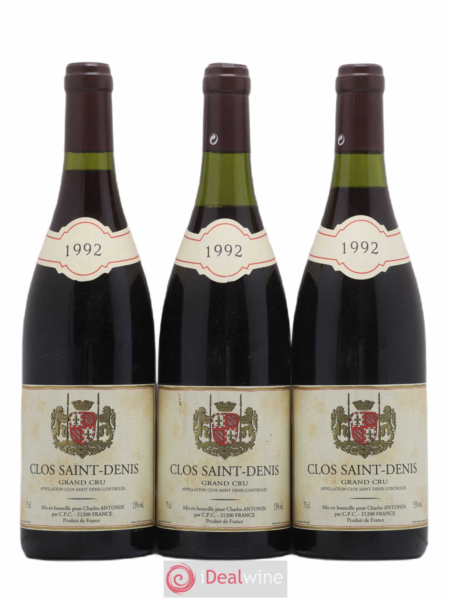 Clos Saint-Denis Grand Cru Charles Antonin 1992 - Lot de 3 bouteilles - 0