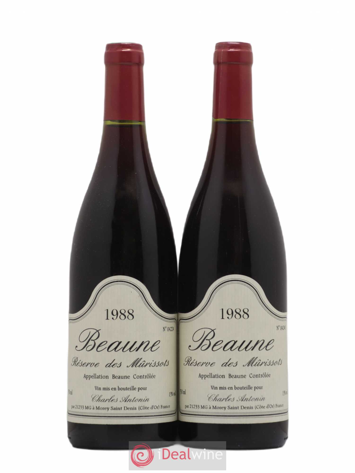 Beaune Reserve des Murissots Charles Antonin 1988 - Posten von 2 Flaschen - 0