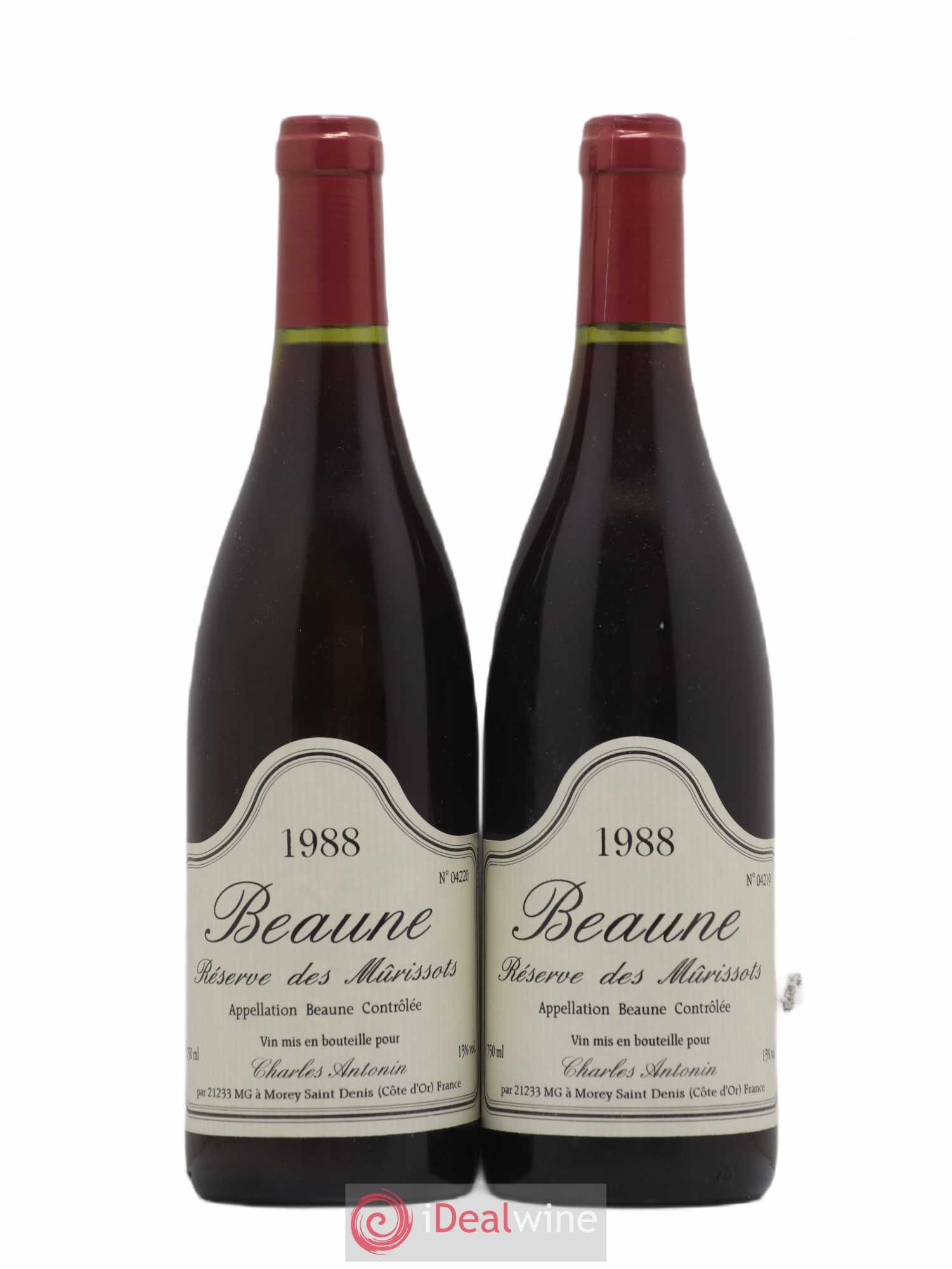 Beaune Reserve des Murissots Charles Antonin 1988 - Posten von 2 Flaschen - 0