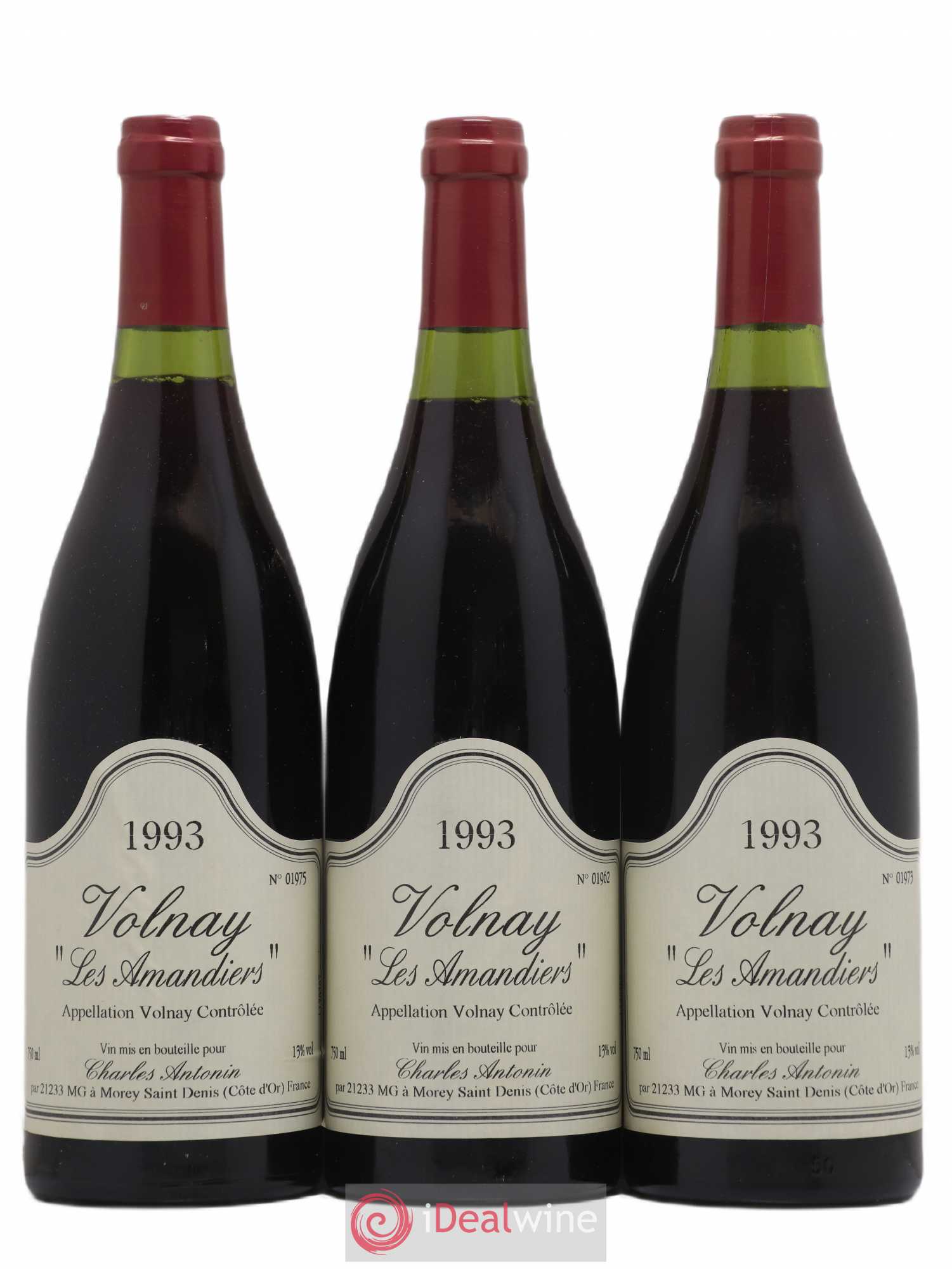 Volnay Les Amandiers Charles Antonin 1993 - Posten von 3 Flaschen - 0