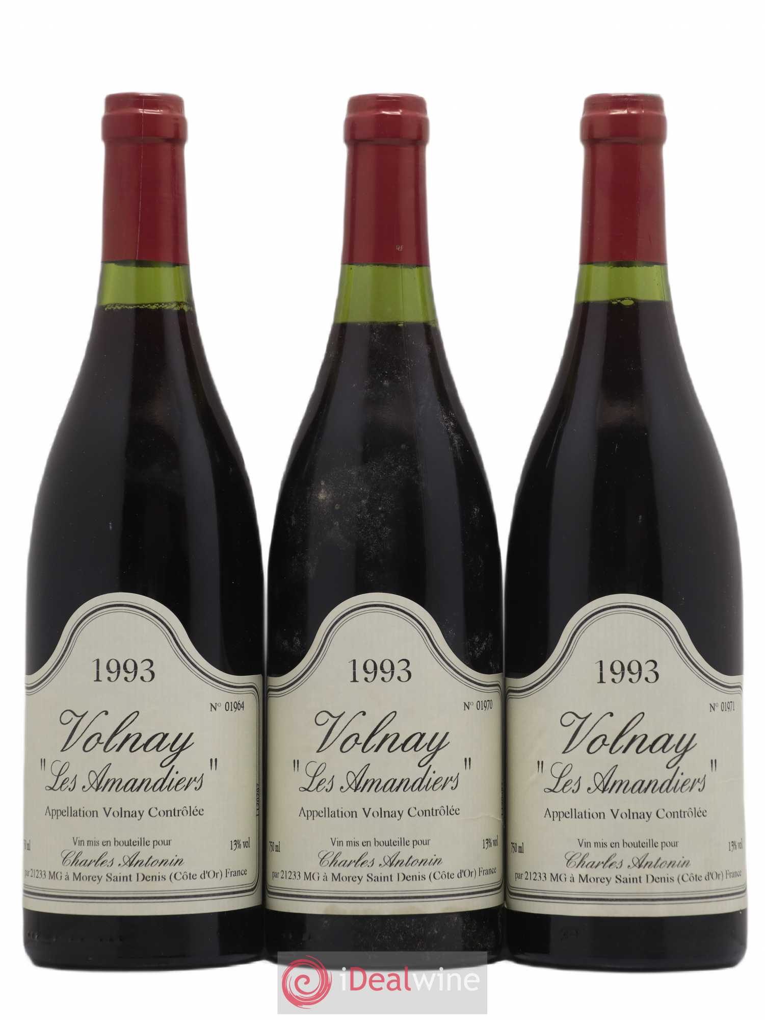 Volnay Les Amandiers Charles Antonin 1993 - Posten von 3 Flaschen - 0
