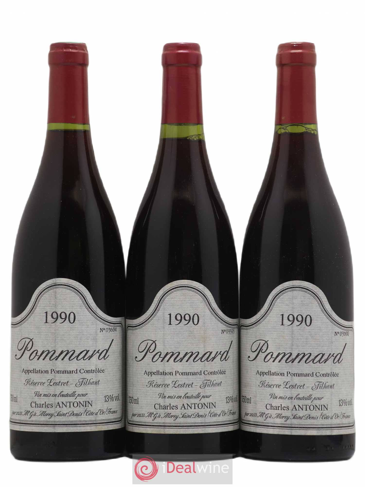 Pommard Reserve Lestret Filthaut Charles Antonin 1990 - Posten von 3 Flaschen - 0