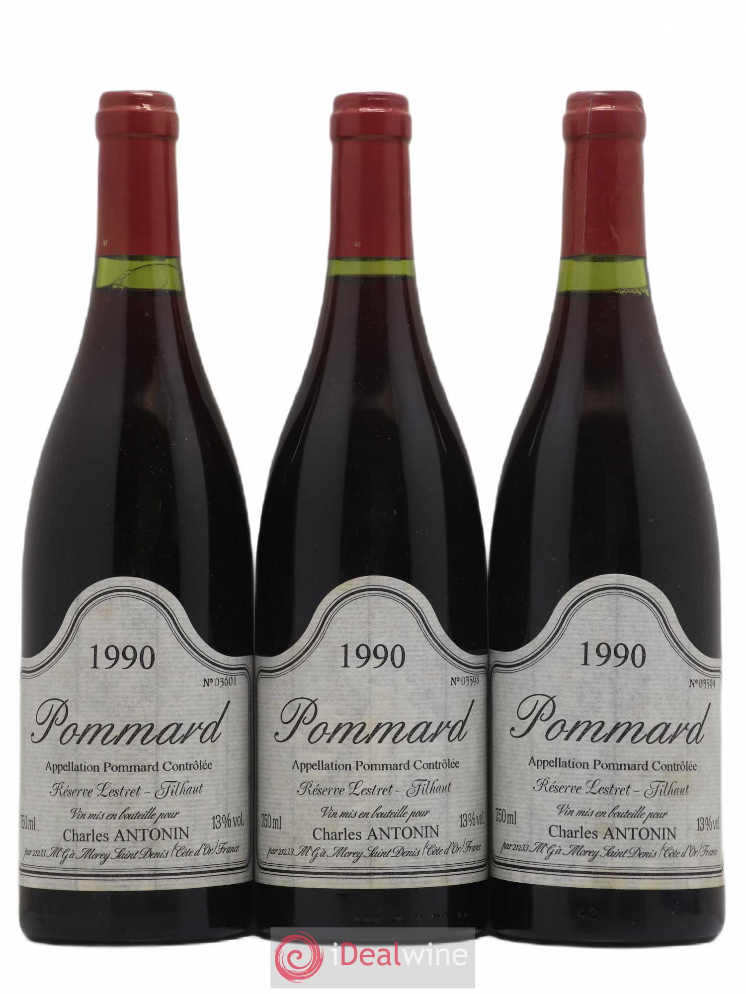 Pommard Reserve Lestret Filthaut Charles Antonin 1990 - Posten von 3 Flaschen - 0