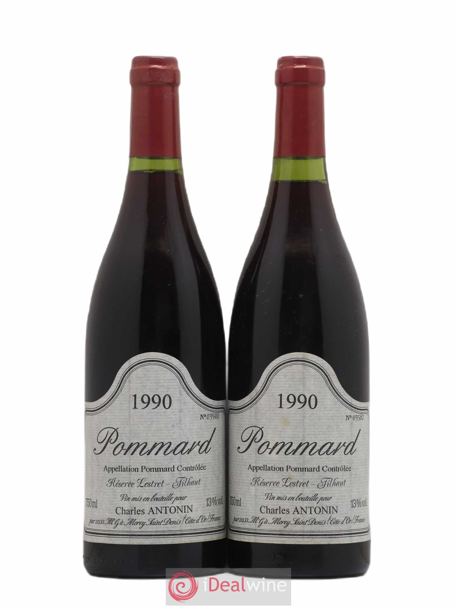 Pommard Reserve Lestret Filthaut Charles Antonin 1990 - Posten von 2 Flaschen - 0
