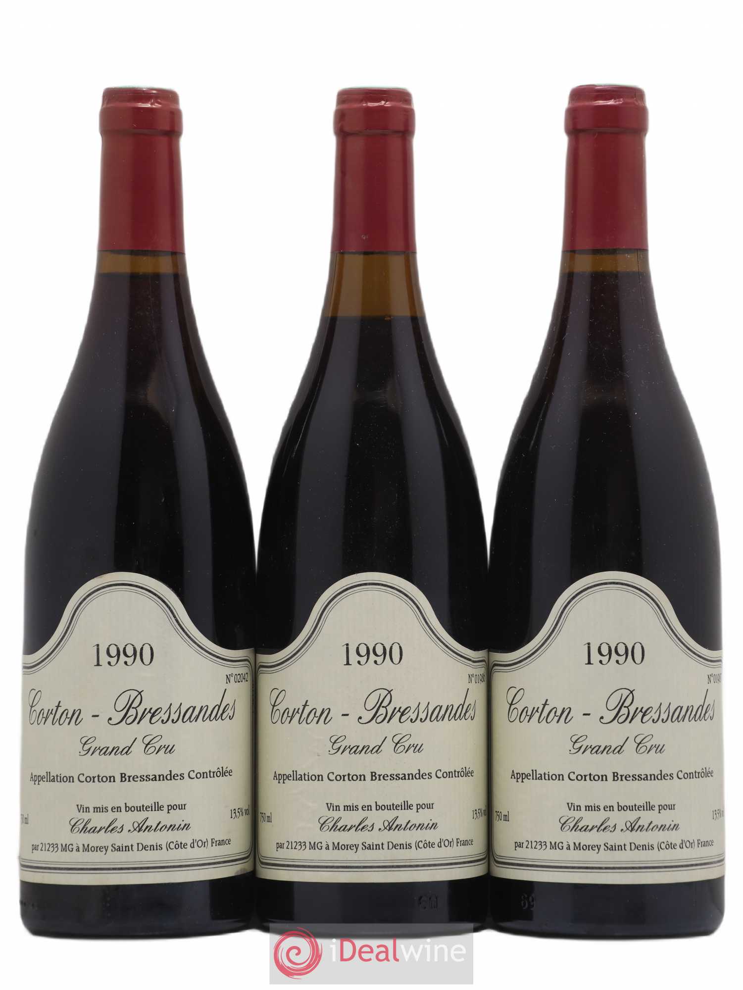 Corton Grand Cru Bressandes Charles Antonin 1990 - Posten von 3 Flaschen - 0