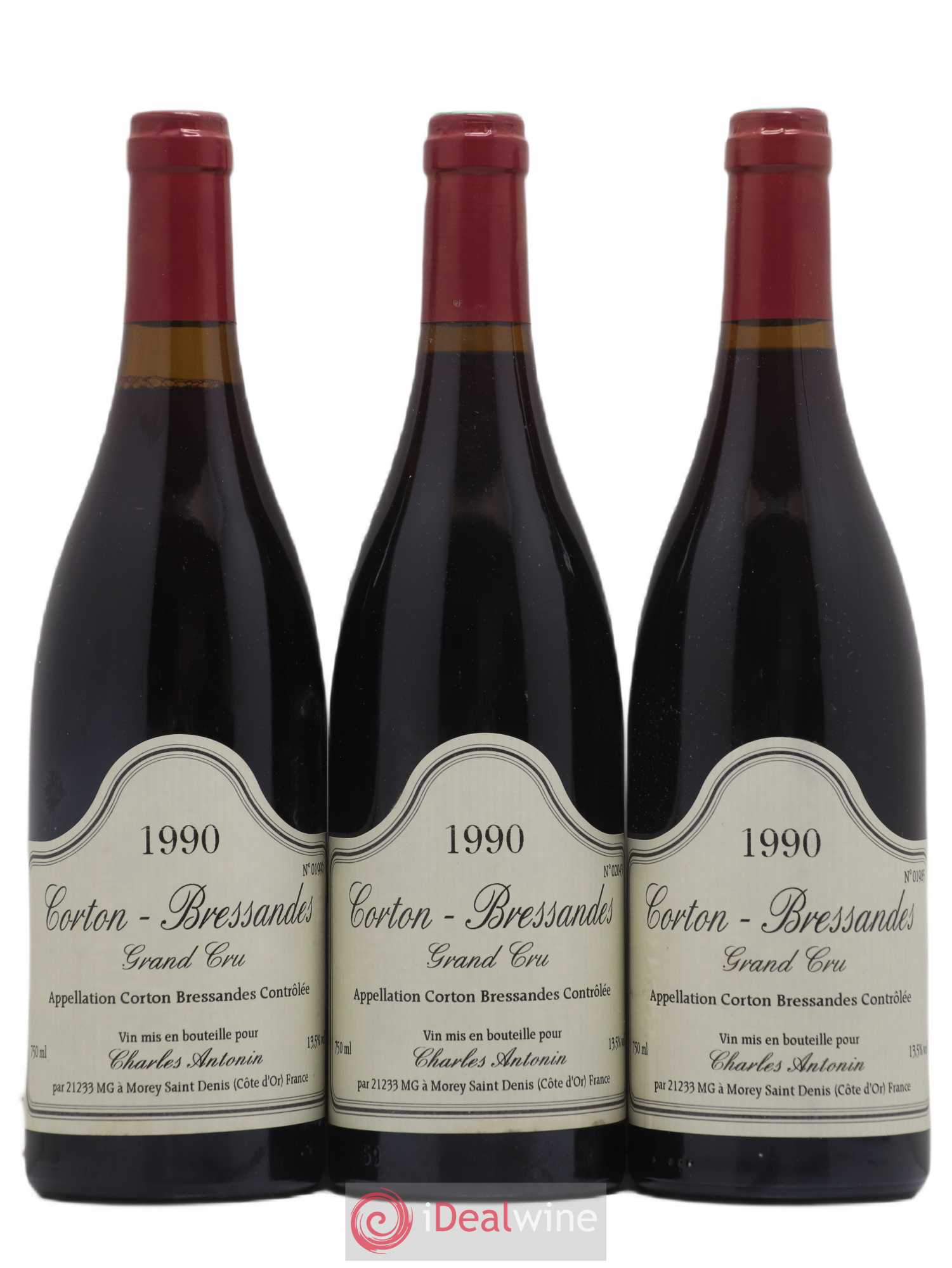 Corton Grand Cru Bressandes Charles Antonin 1990 - Posten von 3 Flaschen - 0