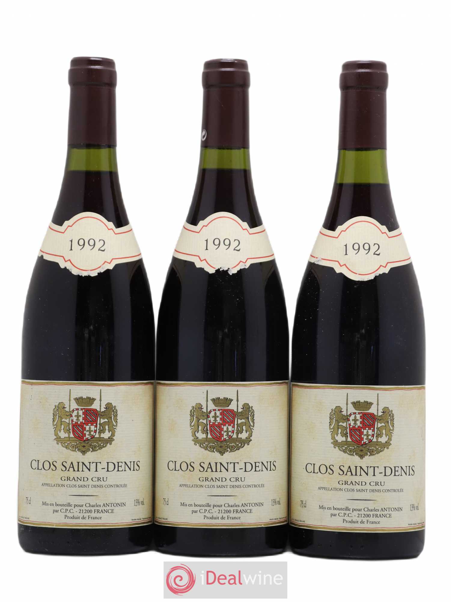 Clos Saint-Denis Grand Cru Charles Antonin 1992 - Lot de 3 bouteilles - 0