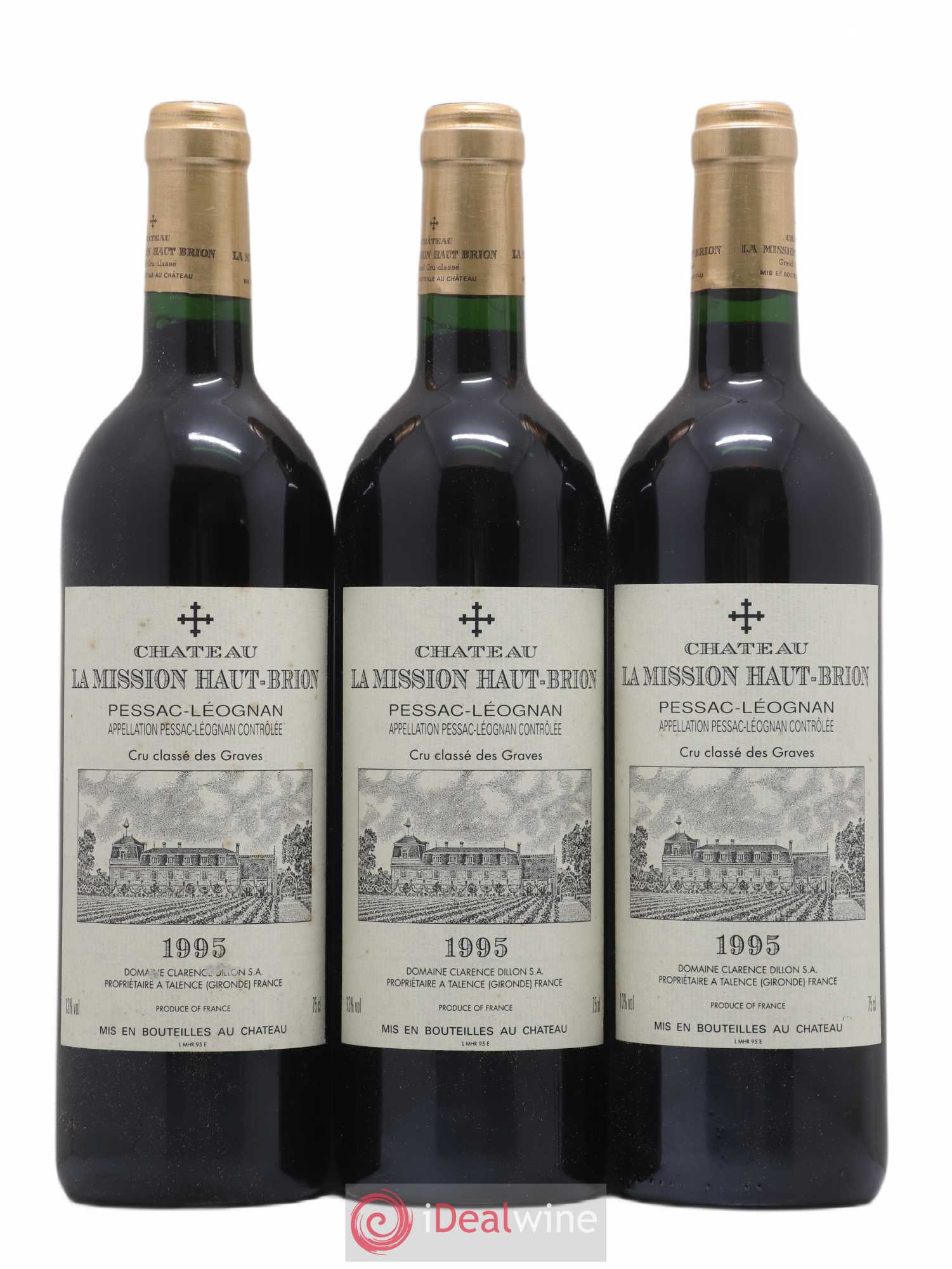 Château la Mission Haut-Brion Cru Classé de Graves 1995 - Lot de 3 bouteilles - 0