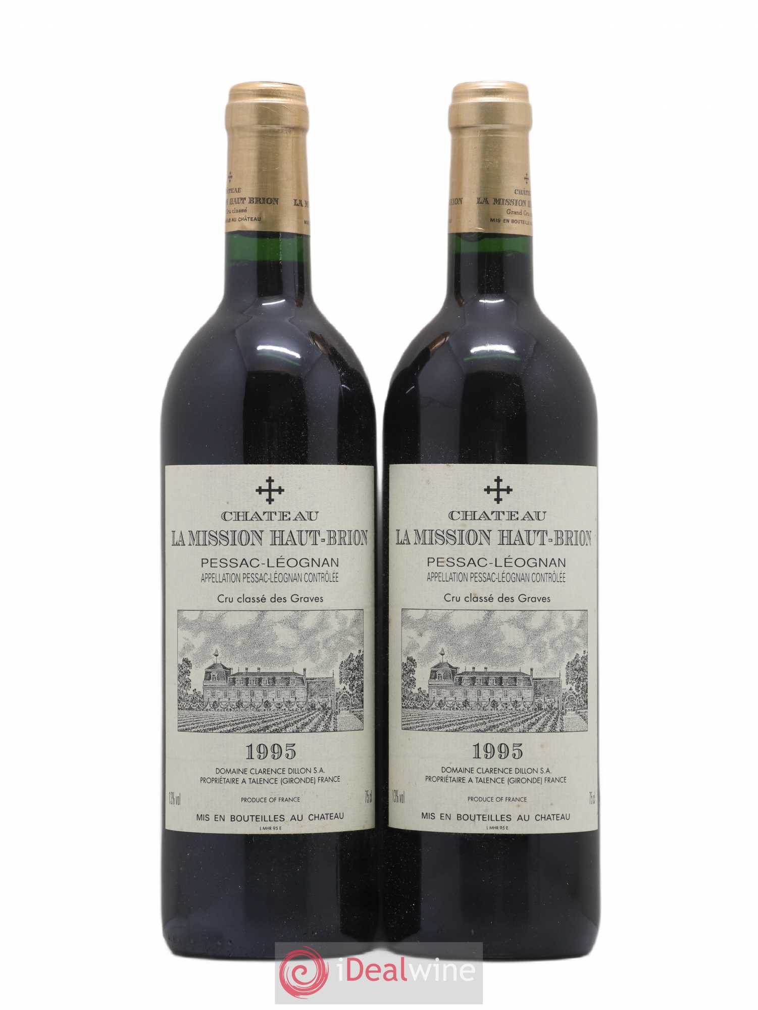 Château la Mission Haut-Brion Cru Classé de Graves 1995 - Lot de 2 bouteilles - 0