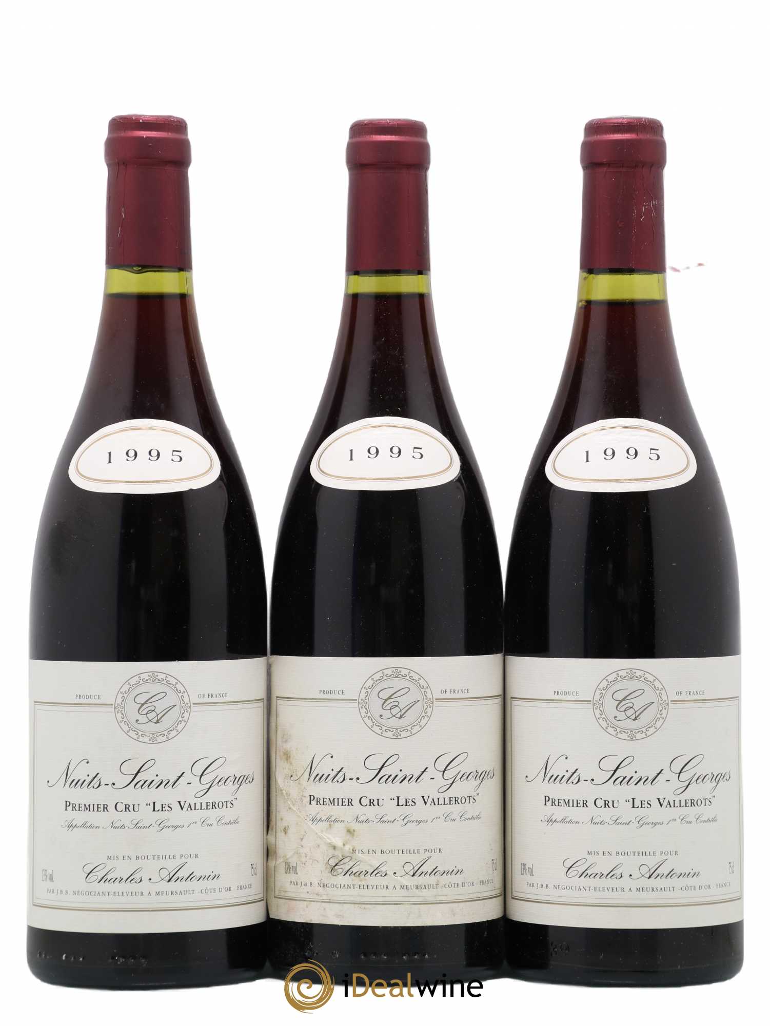 Nuits-Saint-Georges 1er Cru Les Vallerots Charles Antonin 1995 - Lot de 3 bouteilles - 0