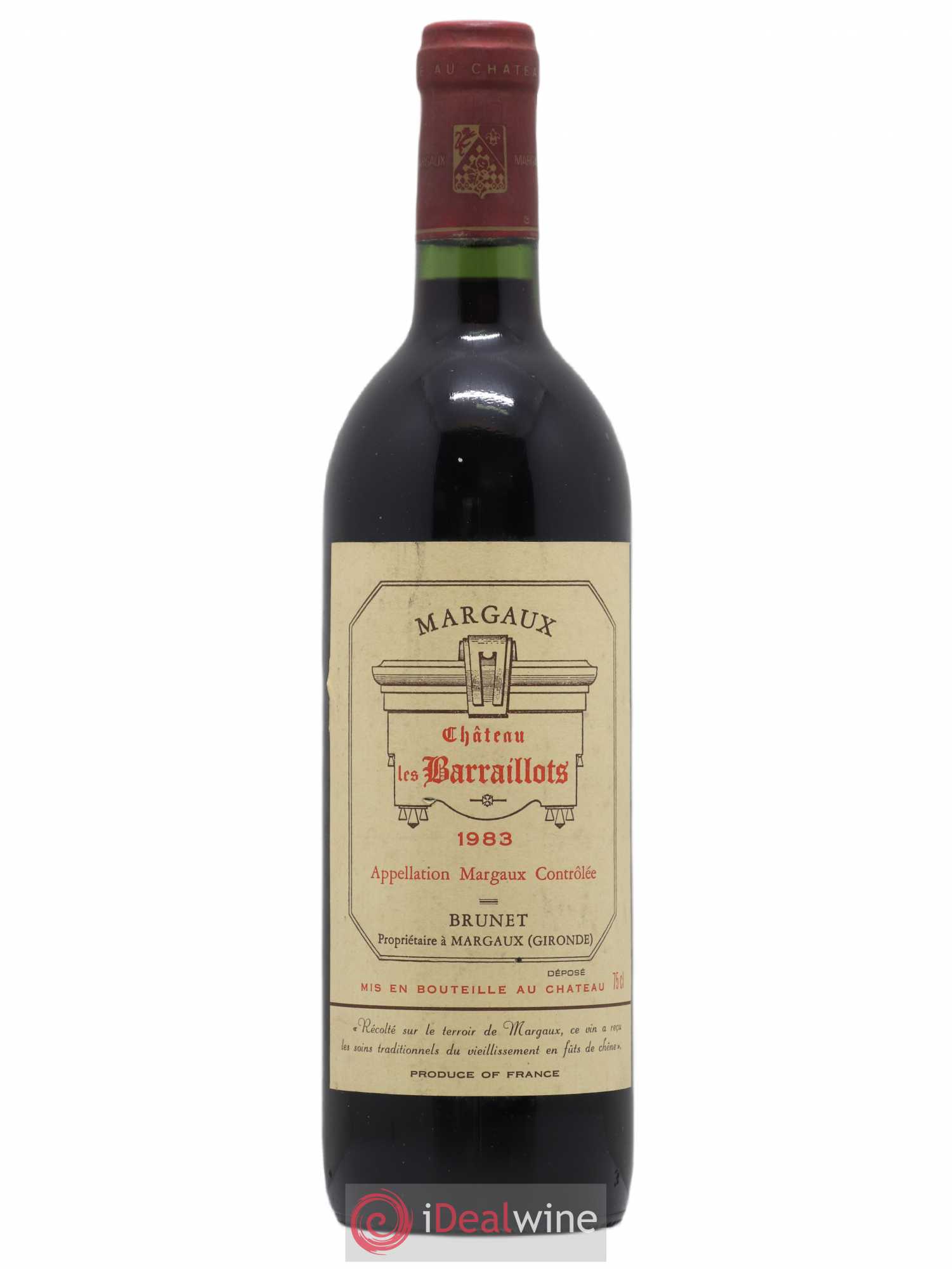 Bordeaux Château Les Barraillots Brunet 1983 - Posten von 1 Flasche - 0