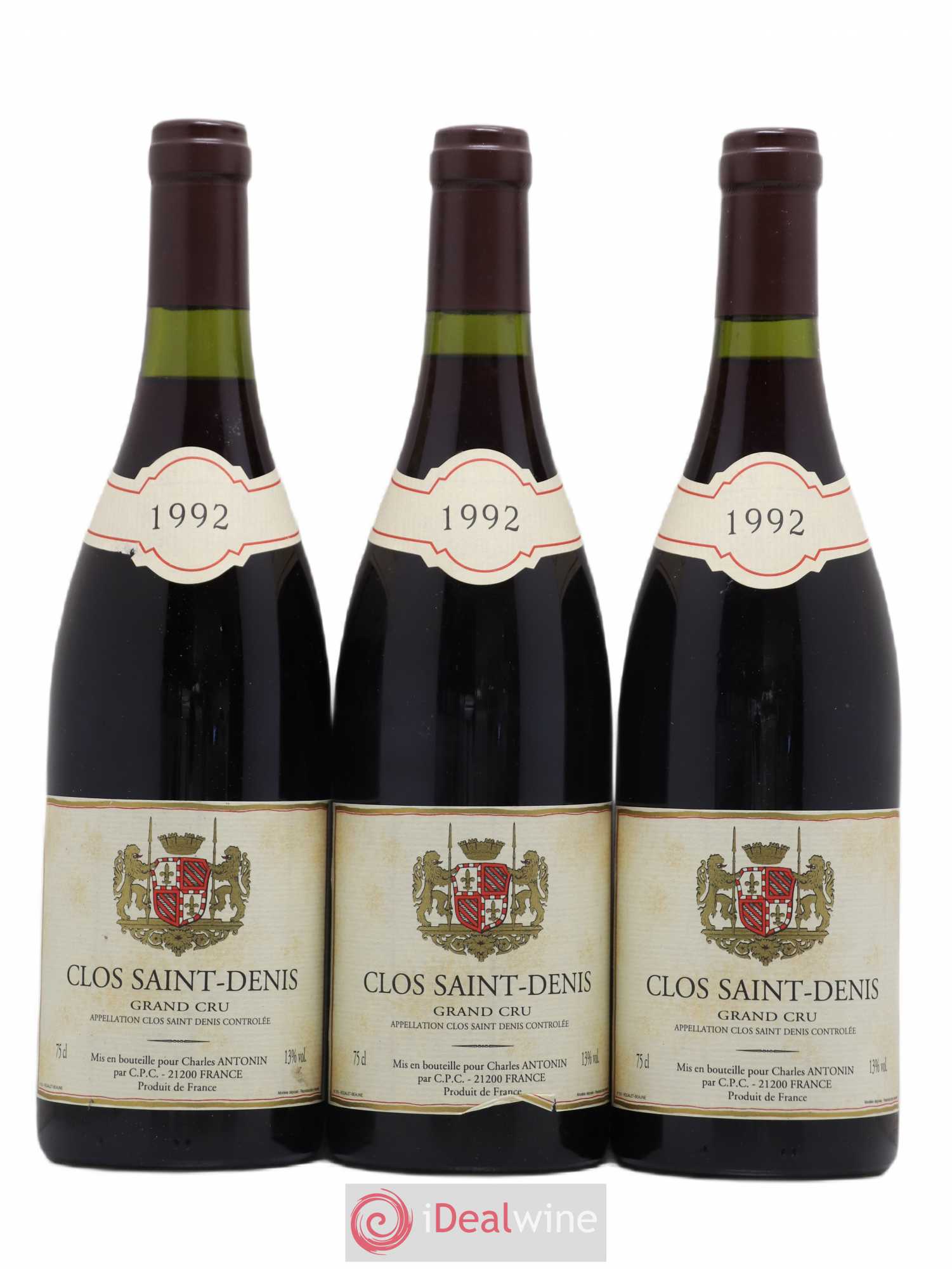 Clos Saint-Denis Grand Cru Charles Antonin 1992 - Lot de 3 bouteilles - 0
