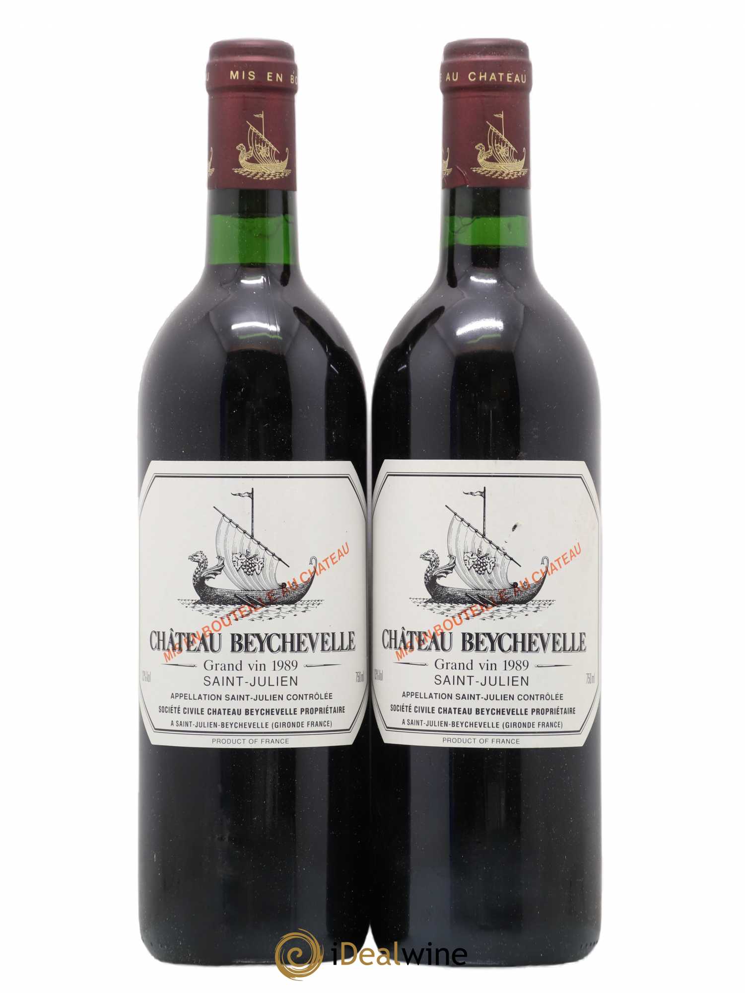 Château Beychevelle 4ème Grand Cru Classé 1989 - Lot de 2 bouteilles - 0