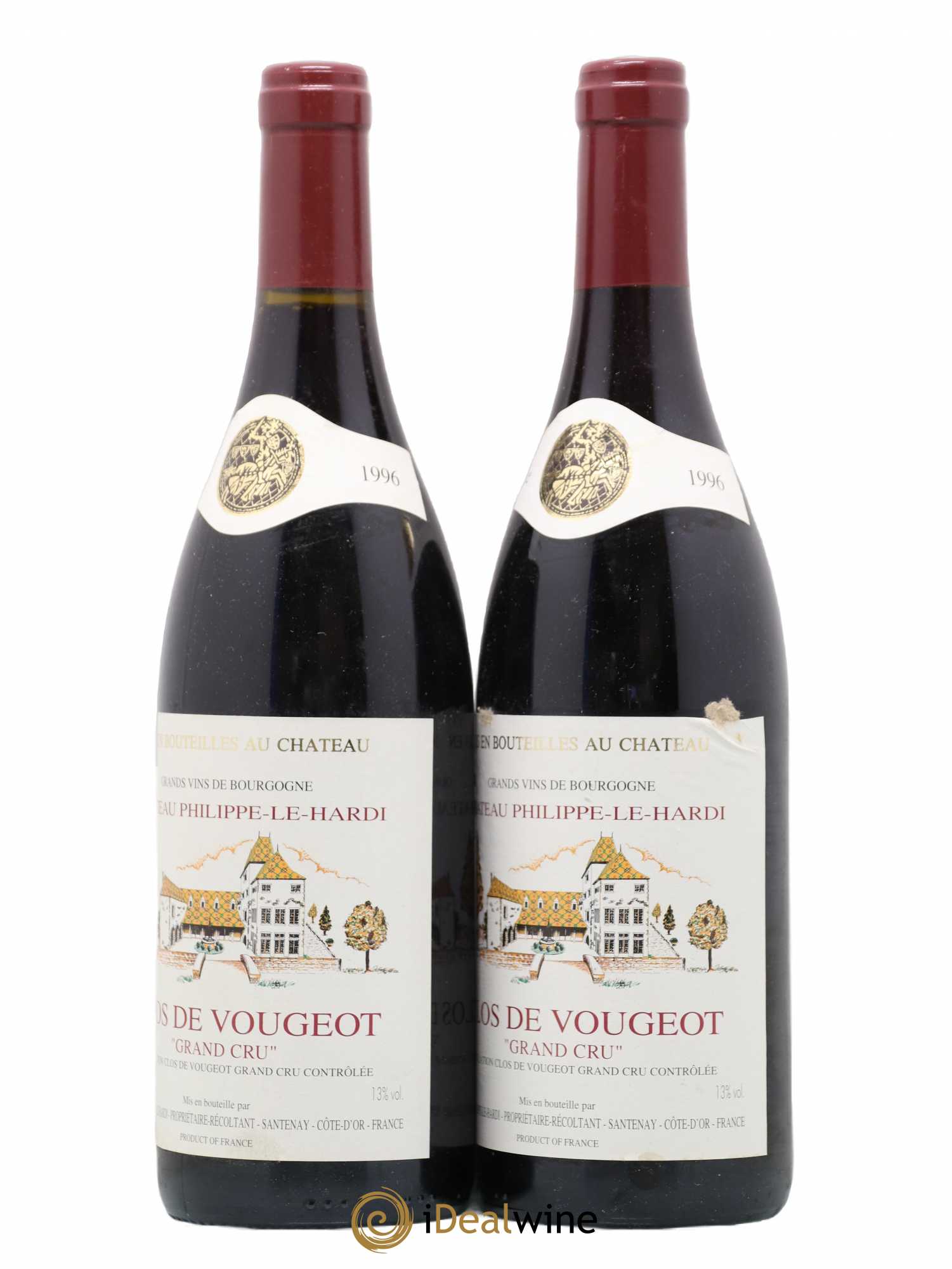 Clos de Vougeot Grand Cru Château Philippe Le Hardi 1996 - Posten von 2 Flaschen - 1