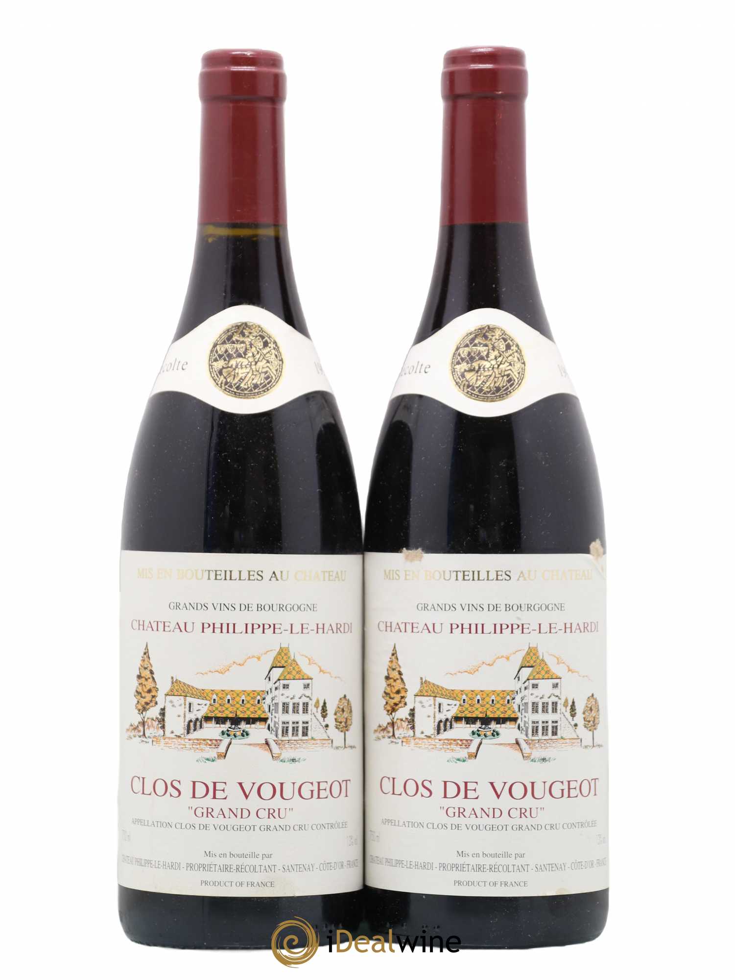 Clos de Vougeot Grand Cru Château Philippe Le Hardi 1996 - Posten von 2 Flaschen - 0