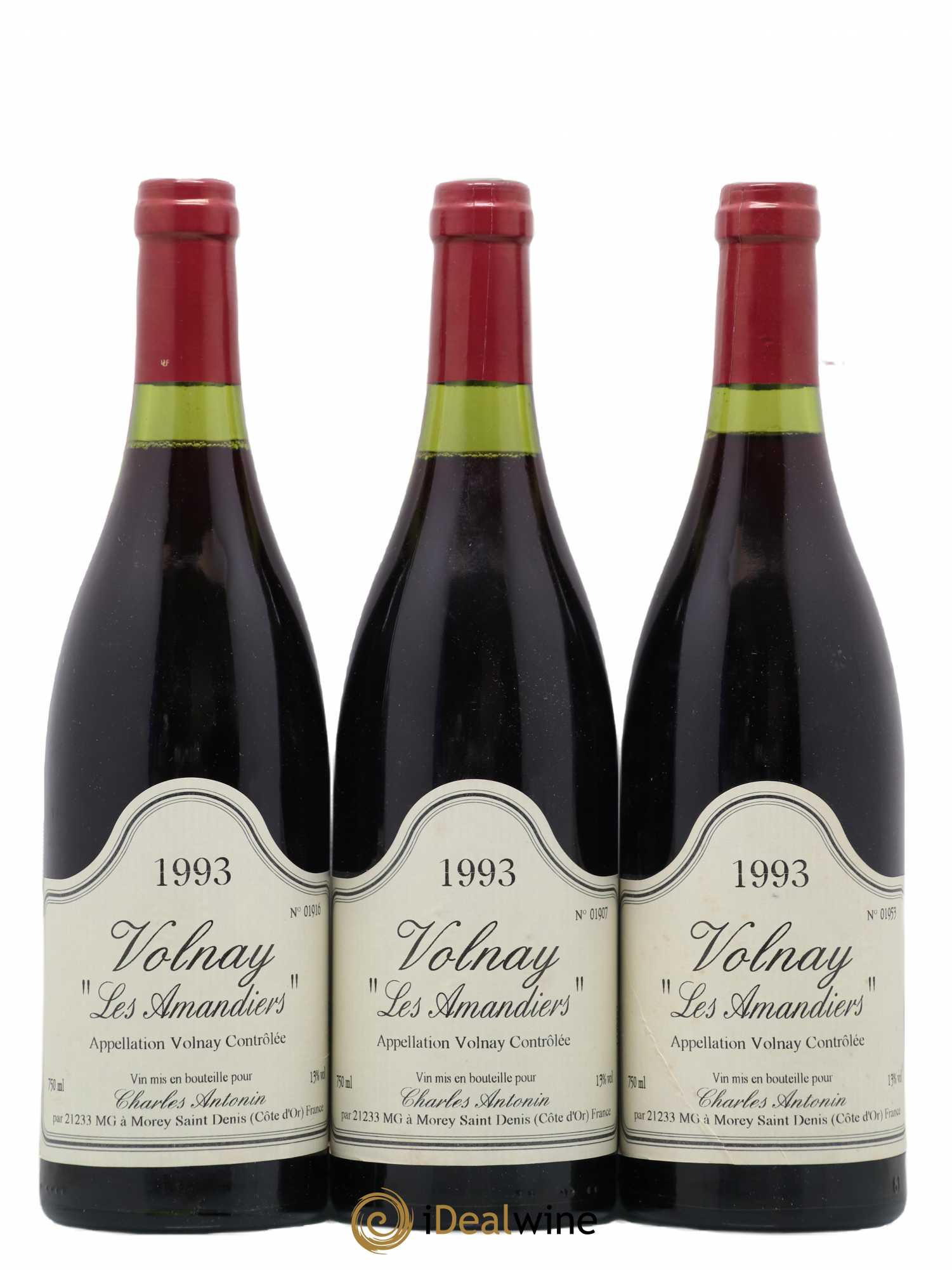 Volnay Les amandiers Charles Antonin 1993 - Posten von 3 Flaschen - 0