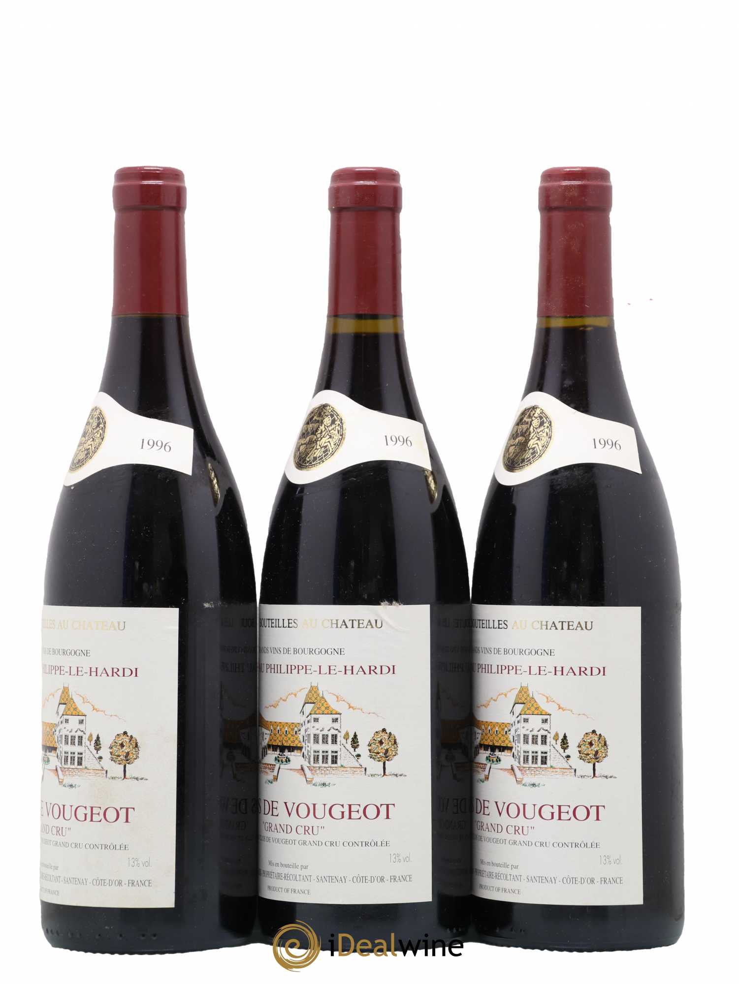 Clos de Vougeot Grand Cru Château Philippe Le Hardi 1996 - Posten von 3 Flaschen - 1