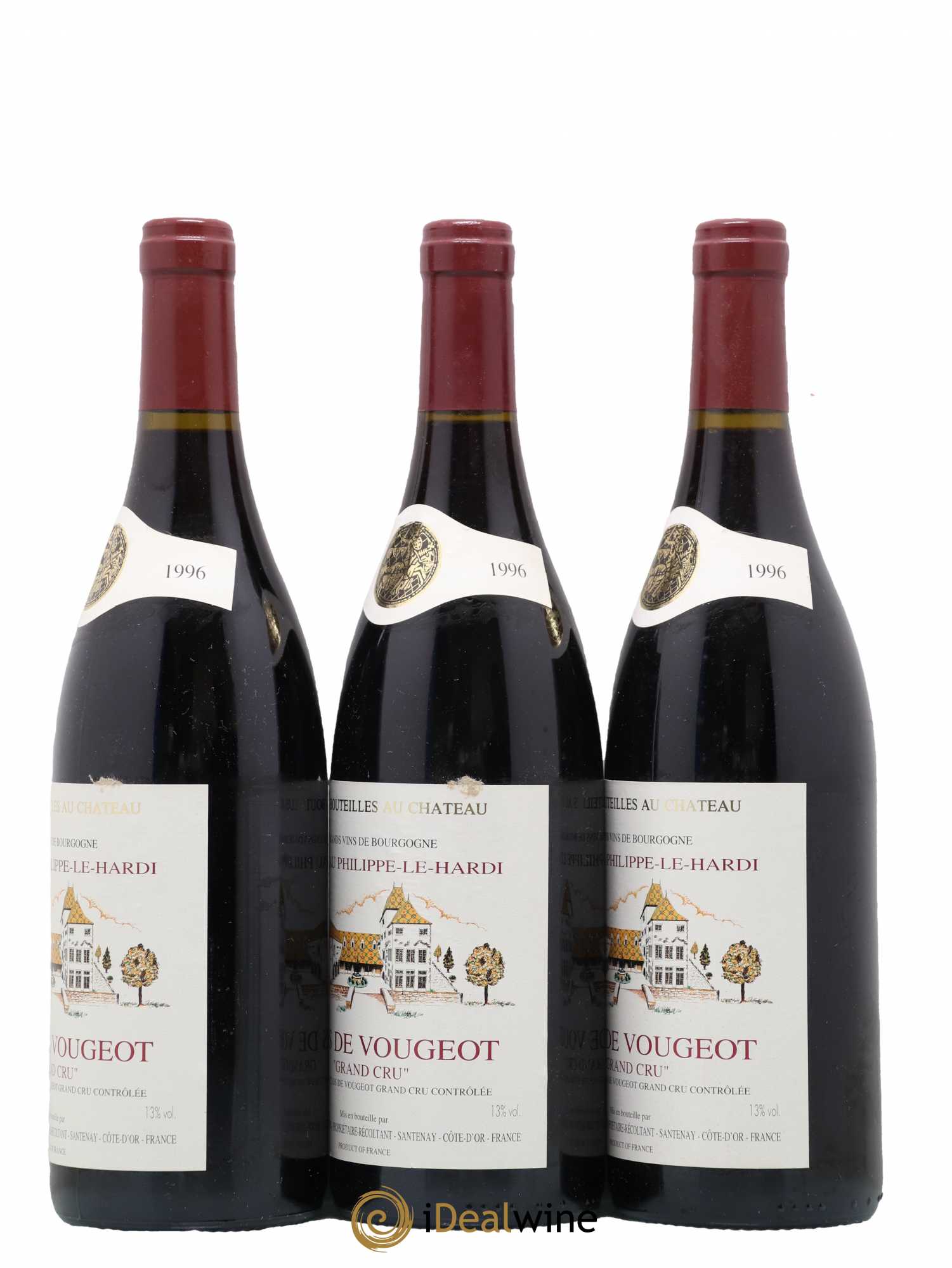 Clos de Vougeot Grand Cru Château Philippe Le Hardi 1996 - Lot de 3 bouteilles - 1